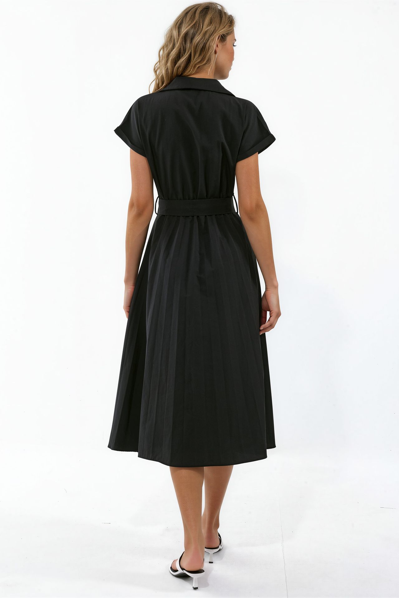 BUSEM Belted Wrap Midi Dress