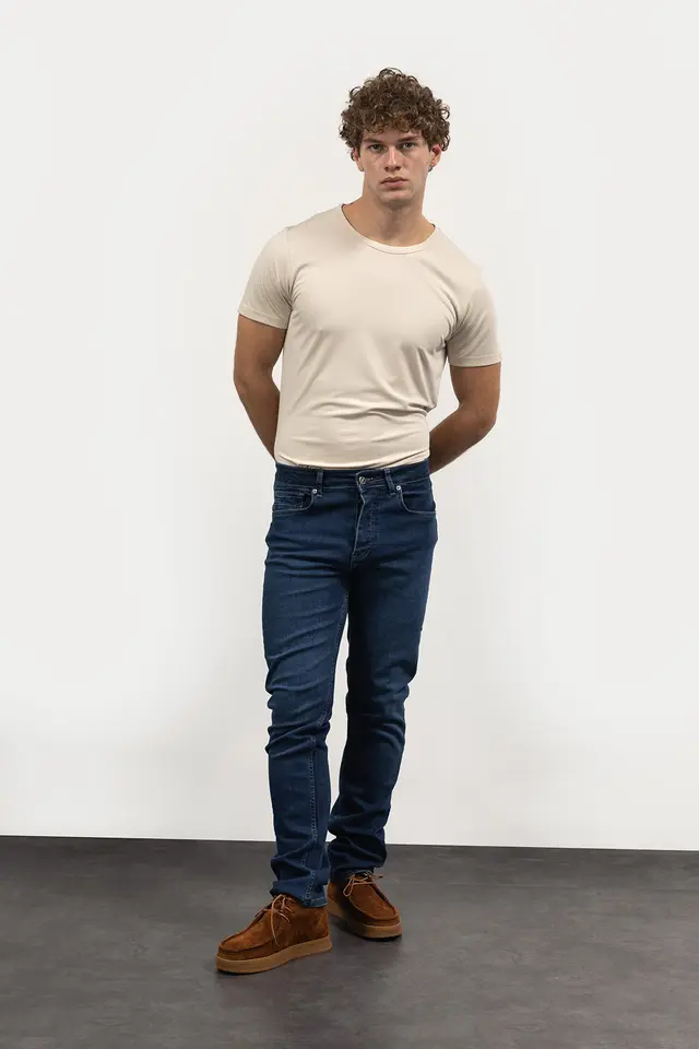 GIESTO Slim Fit Mid Waist Denim Jeans