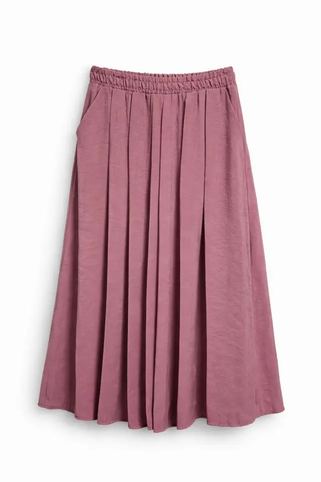 Mixray High Waist Maxi Skirt with Drawstring Waist