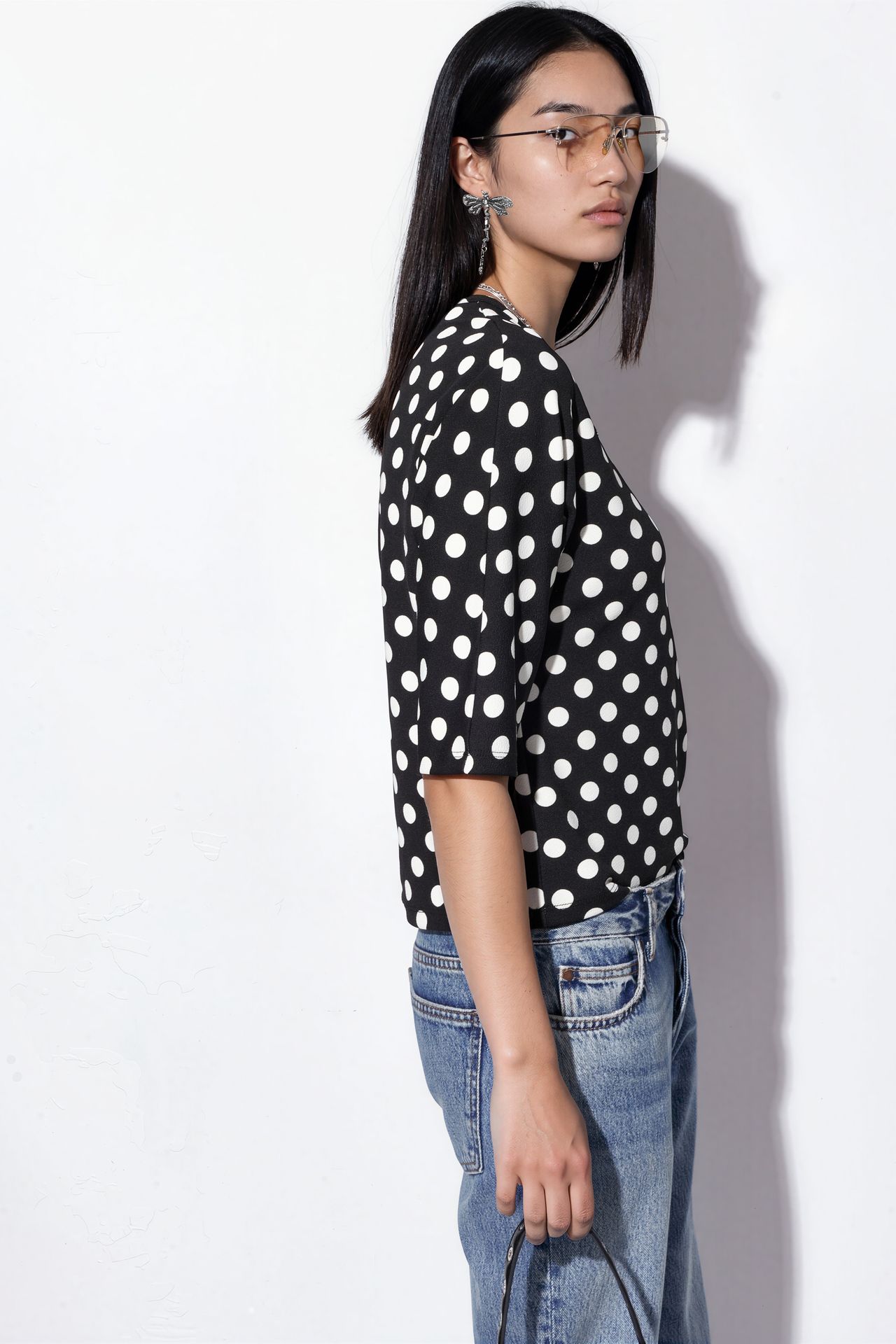 BDART Oversized Polka Dot Crew Neck Blouse 2