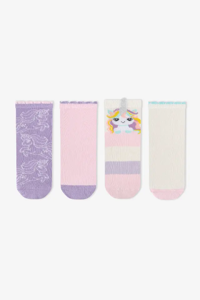 PENTI Girls' Unicorn Fantasy Cotton 2-Pack Crew Socks