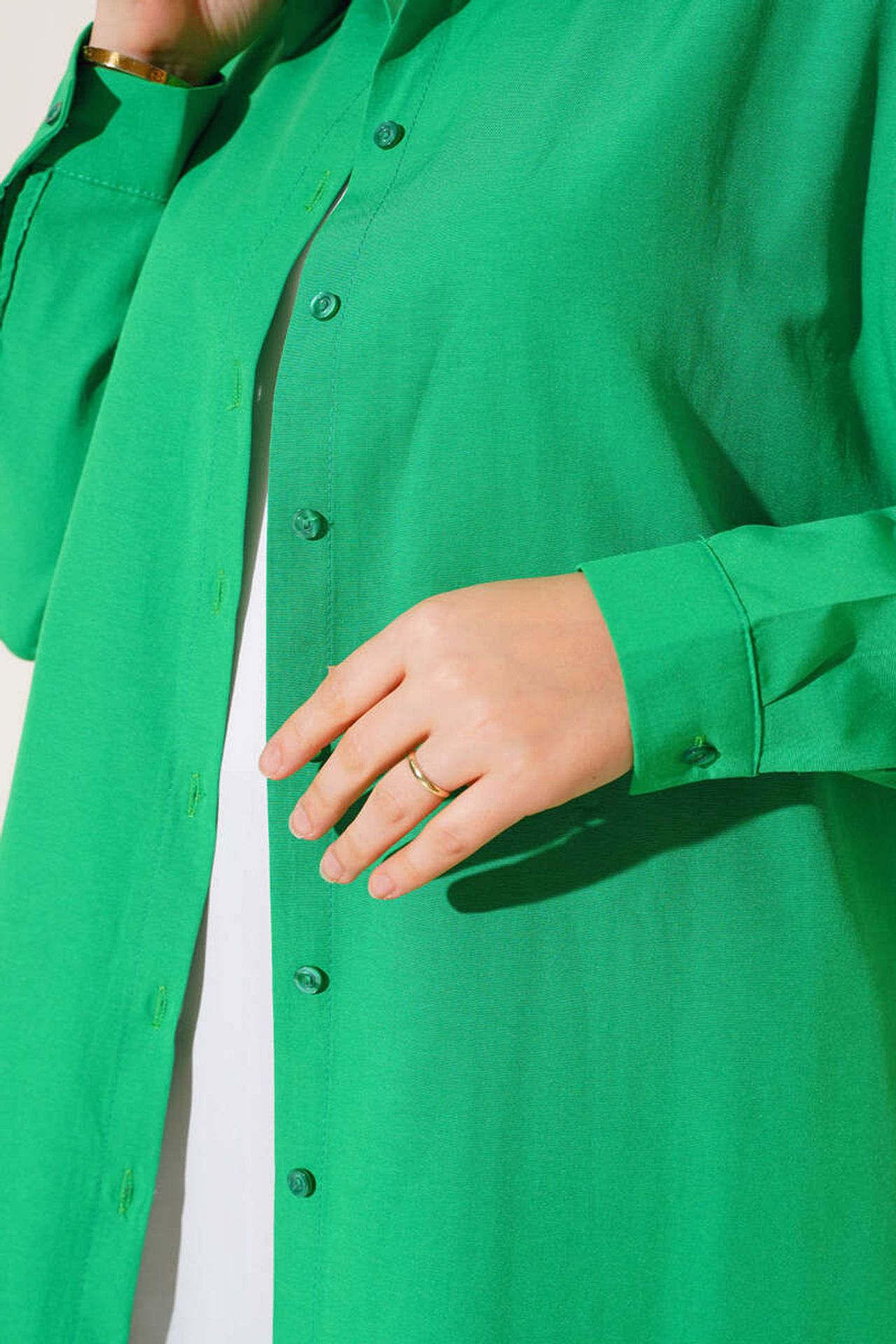 BDART Long Poplin Shirt with Button Closure 3