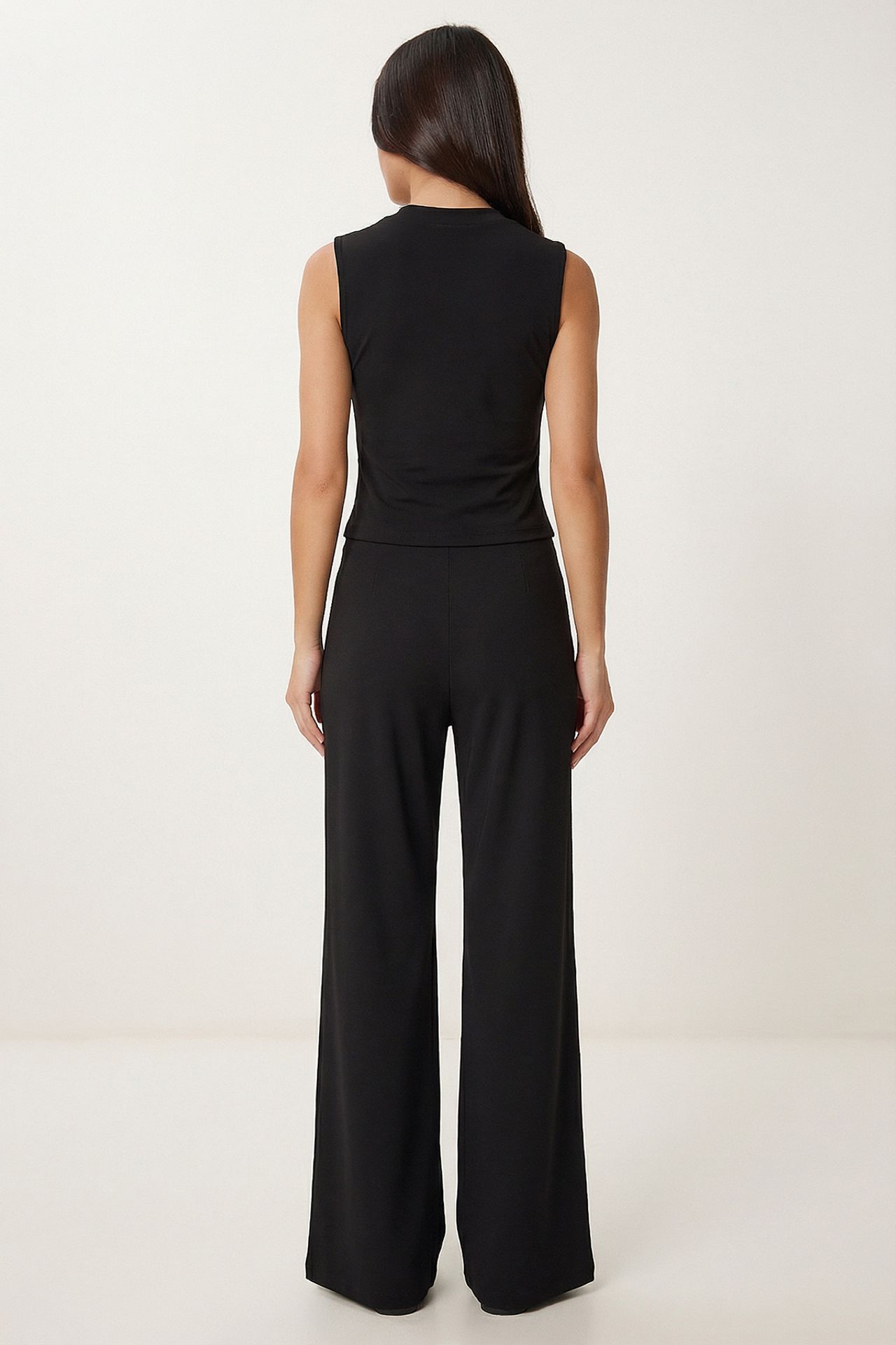 ISTANBUL High Waist V-neck Button-Up Wide Leg Co-ord Set 5