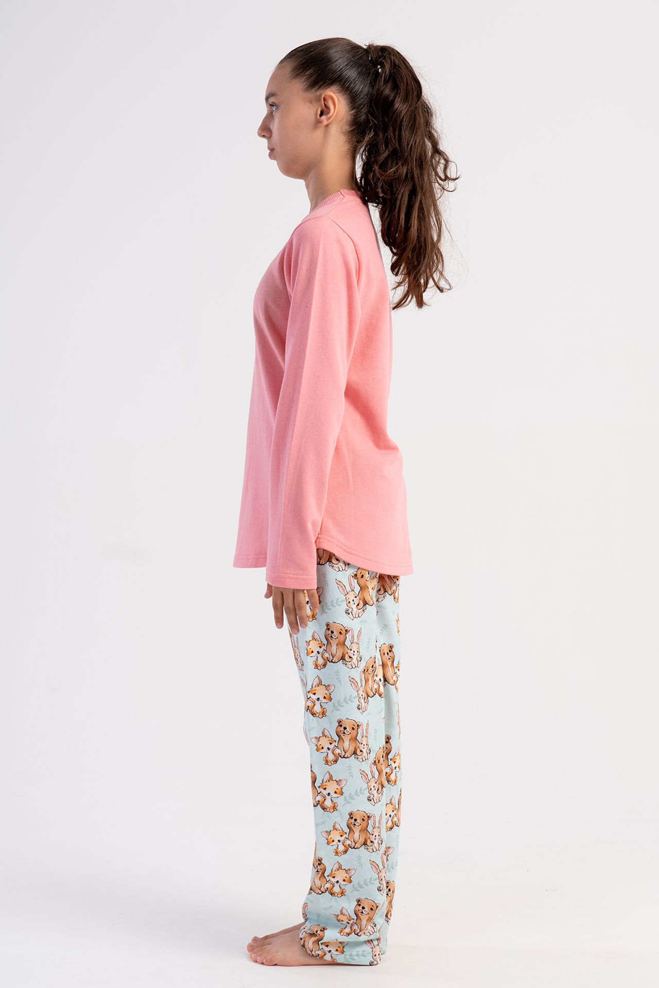 YAKE Uzun Baskılı 2 Parçalı Pijama Takımı 2