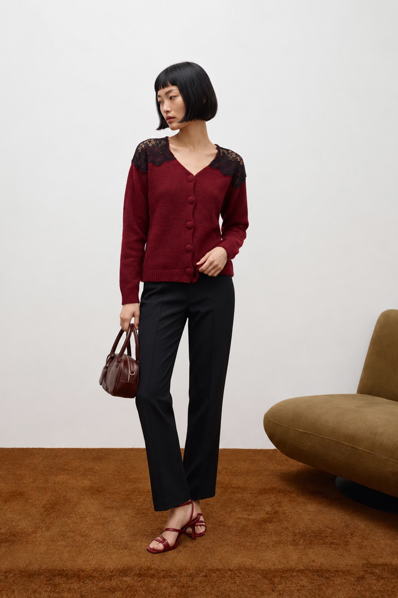 MY FASHION Önden Açık Rahat Örme Hırka 1