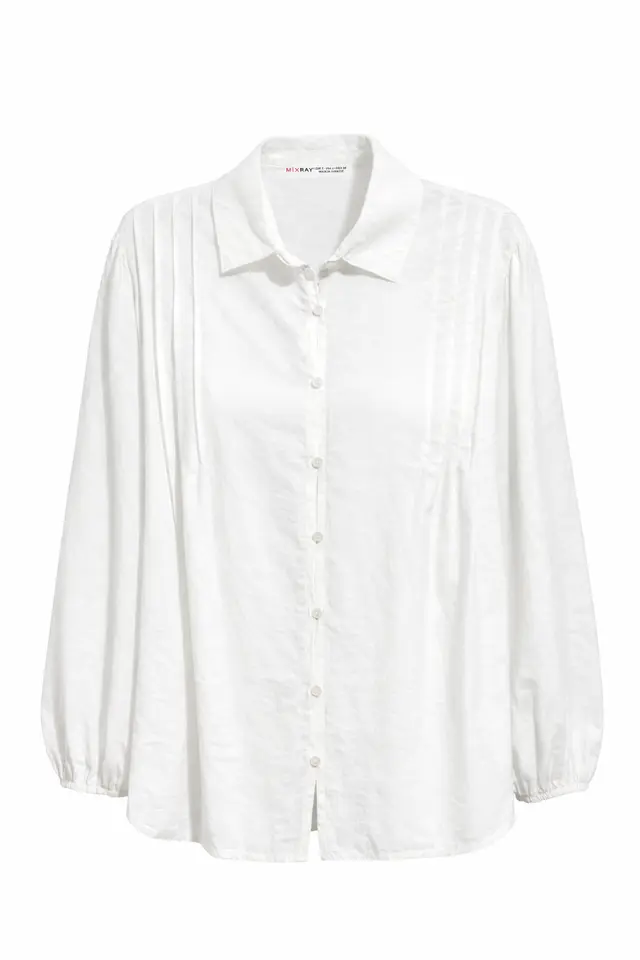 MIXRAY Textured Ribbed Long Sleeve Button-Up Shirt