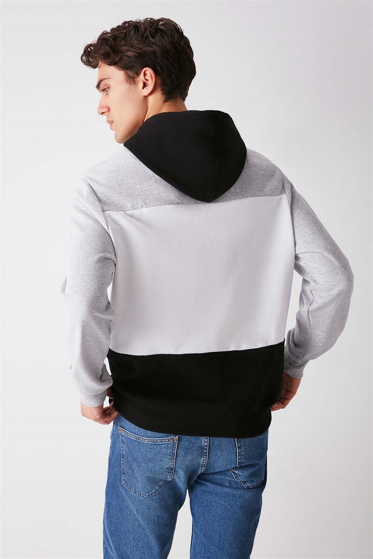 GRIMELANGE Renk Bloklu Kapüşonlu Sweatshirt 4