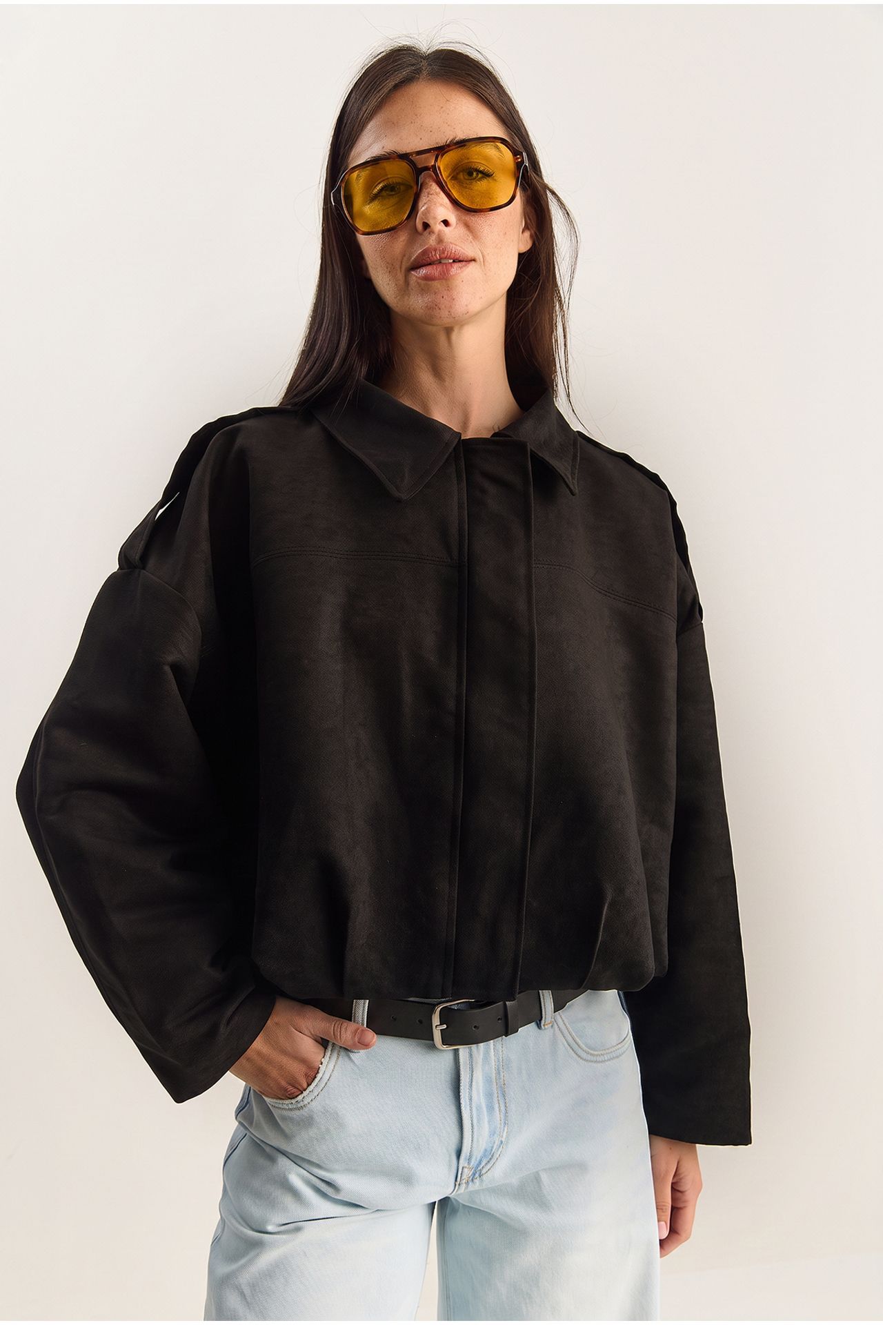 LUCCI Oversized Faux Suede Jacket