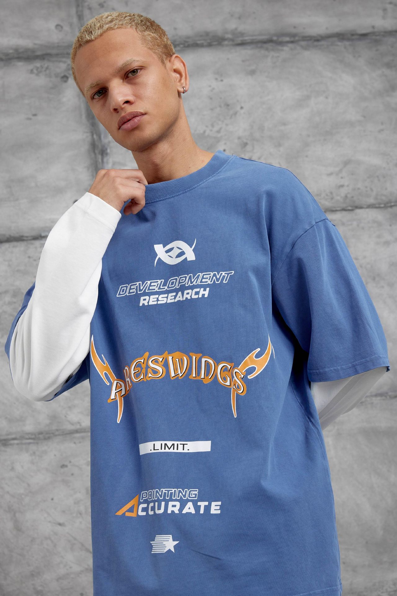 NOMARC Baskılı Bol Bisiklet Yaka Sweatshirt 4