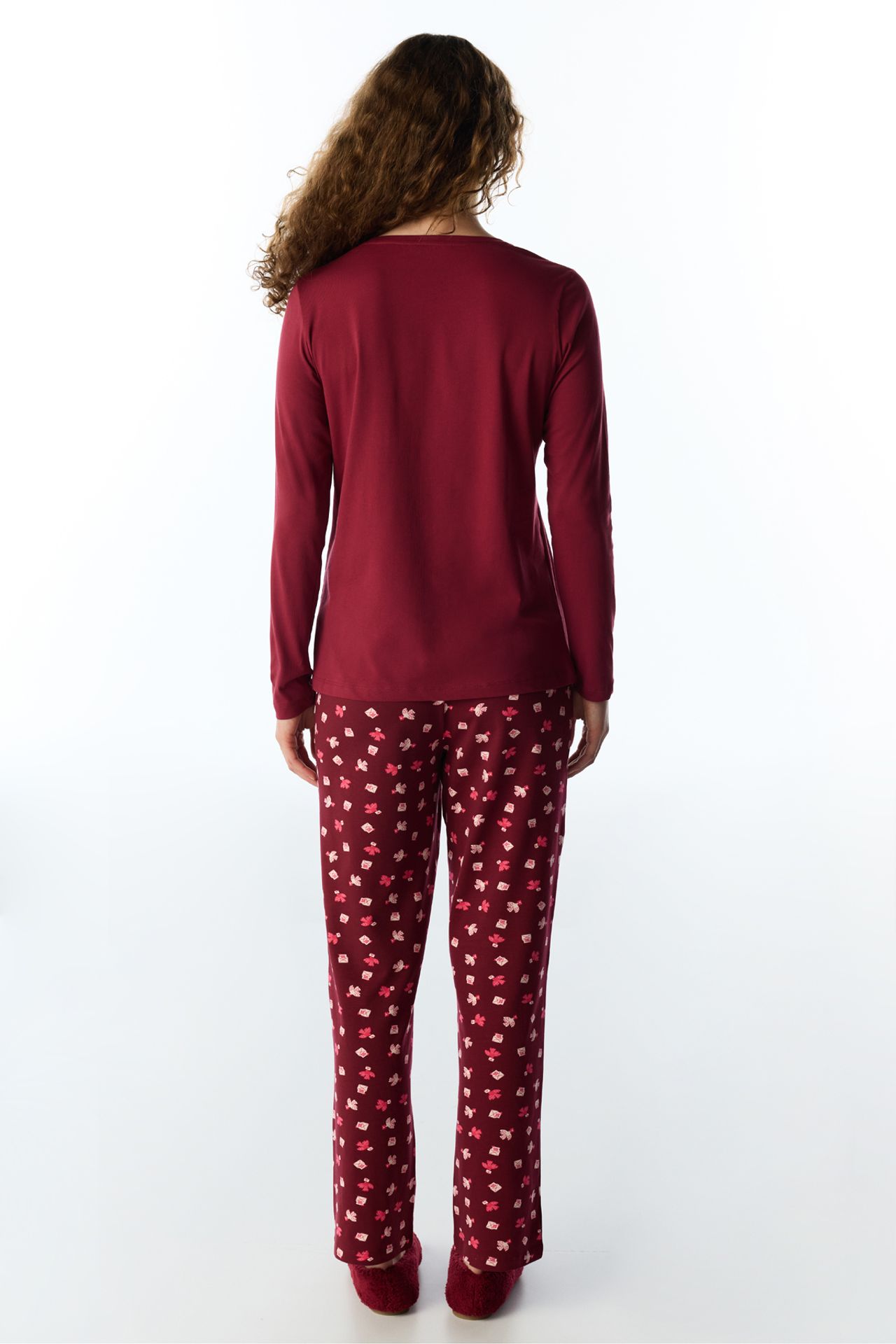 PENTI Letters Bird Pattern Long Sleeve Pajama Set 6