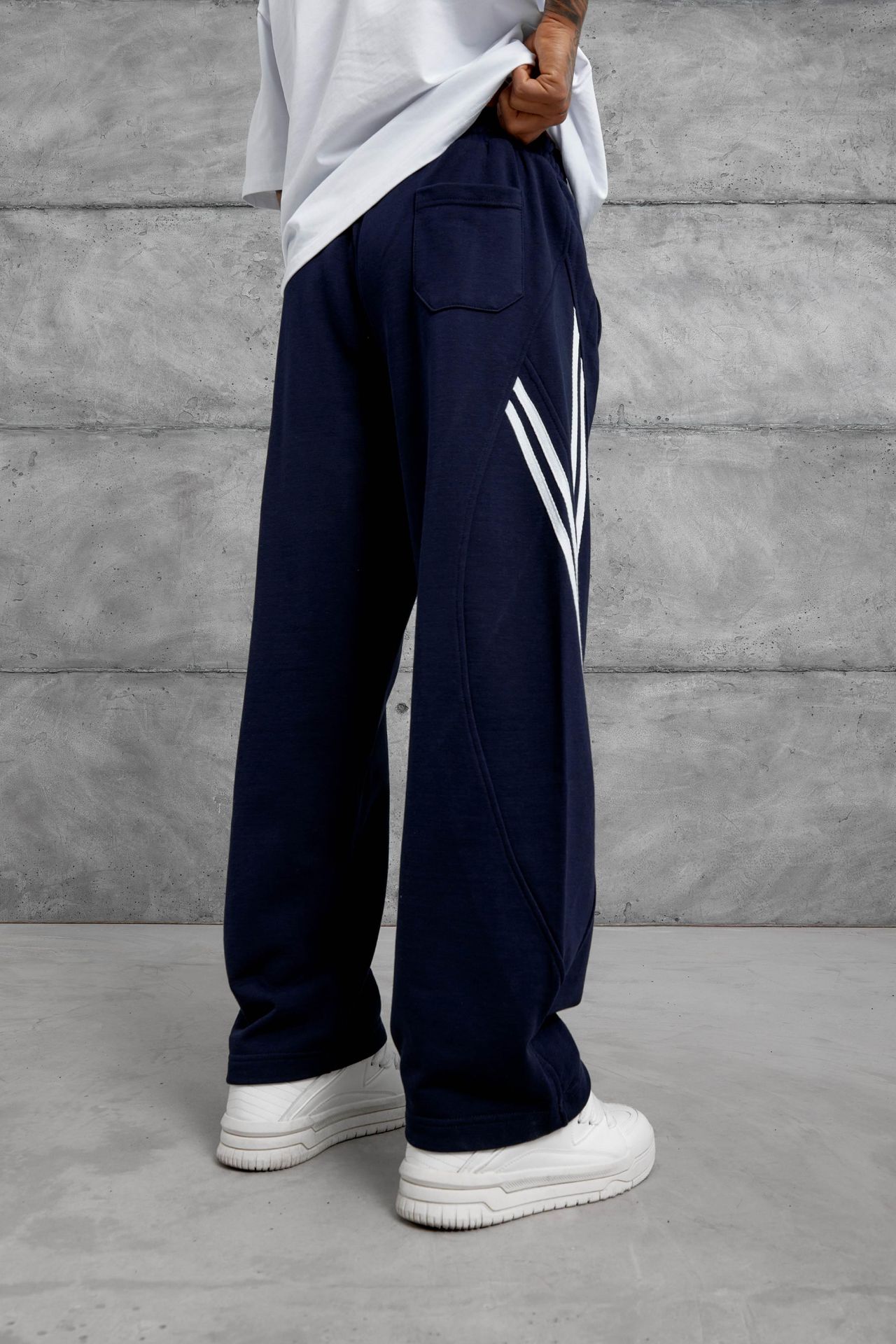 NOMARC Çizgili Bol Geniş Paça Jogger Pantolon 6