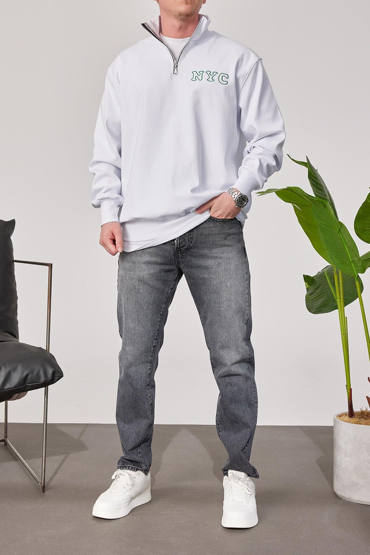 NOMARC Rahat Bisiklet Yaka Sweatshirt 1