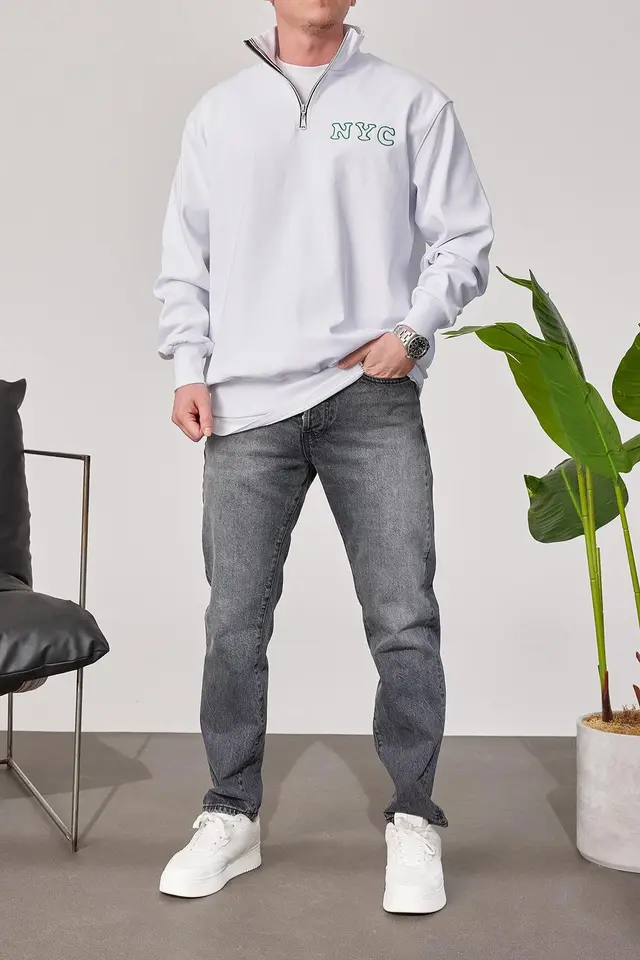 NOMARC Rahat Bisiklet Yaka Sweatshirt