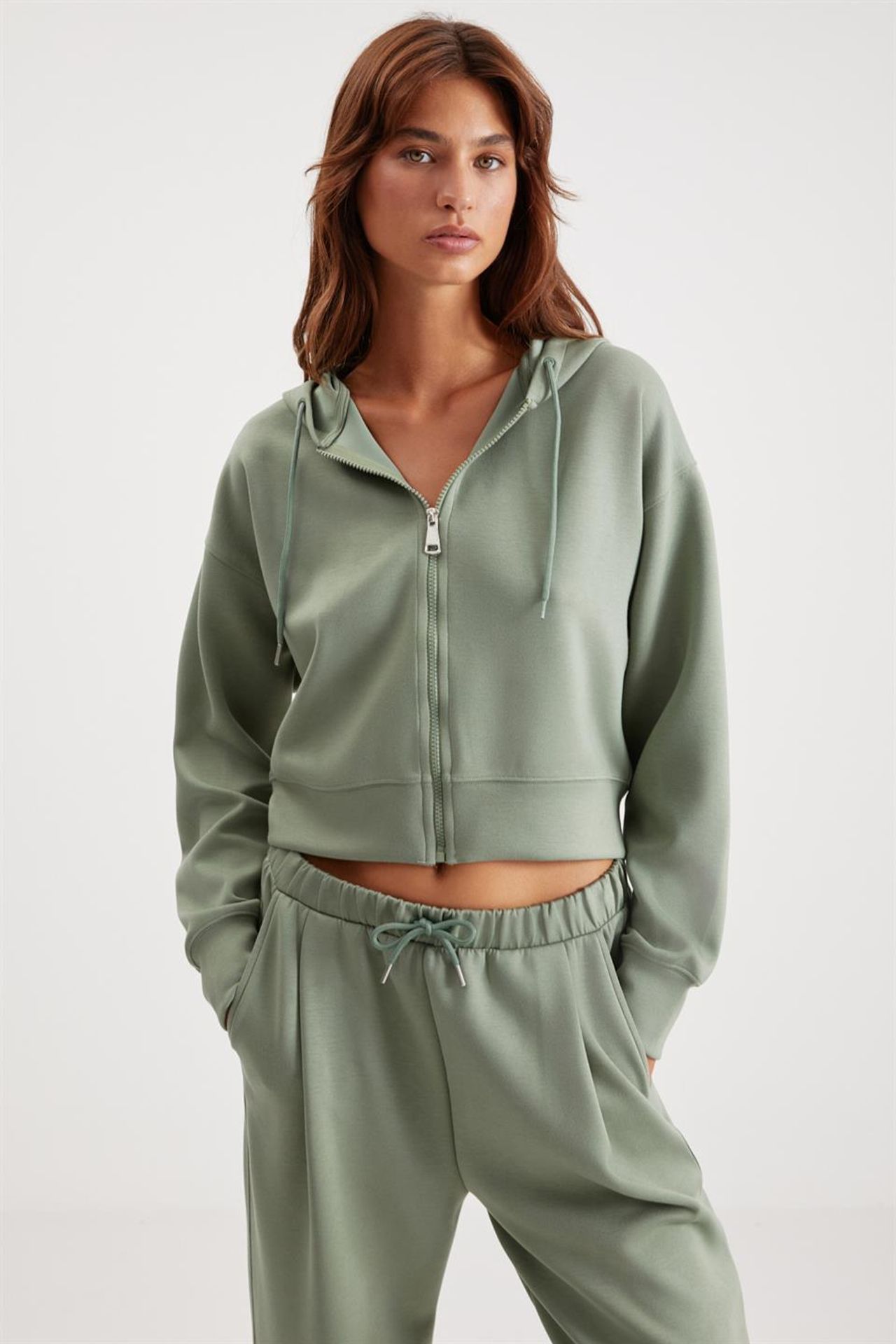GRIMELANGE Hooded Crop Zip Sweatshirt 4