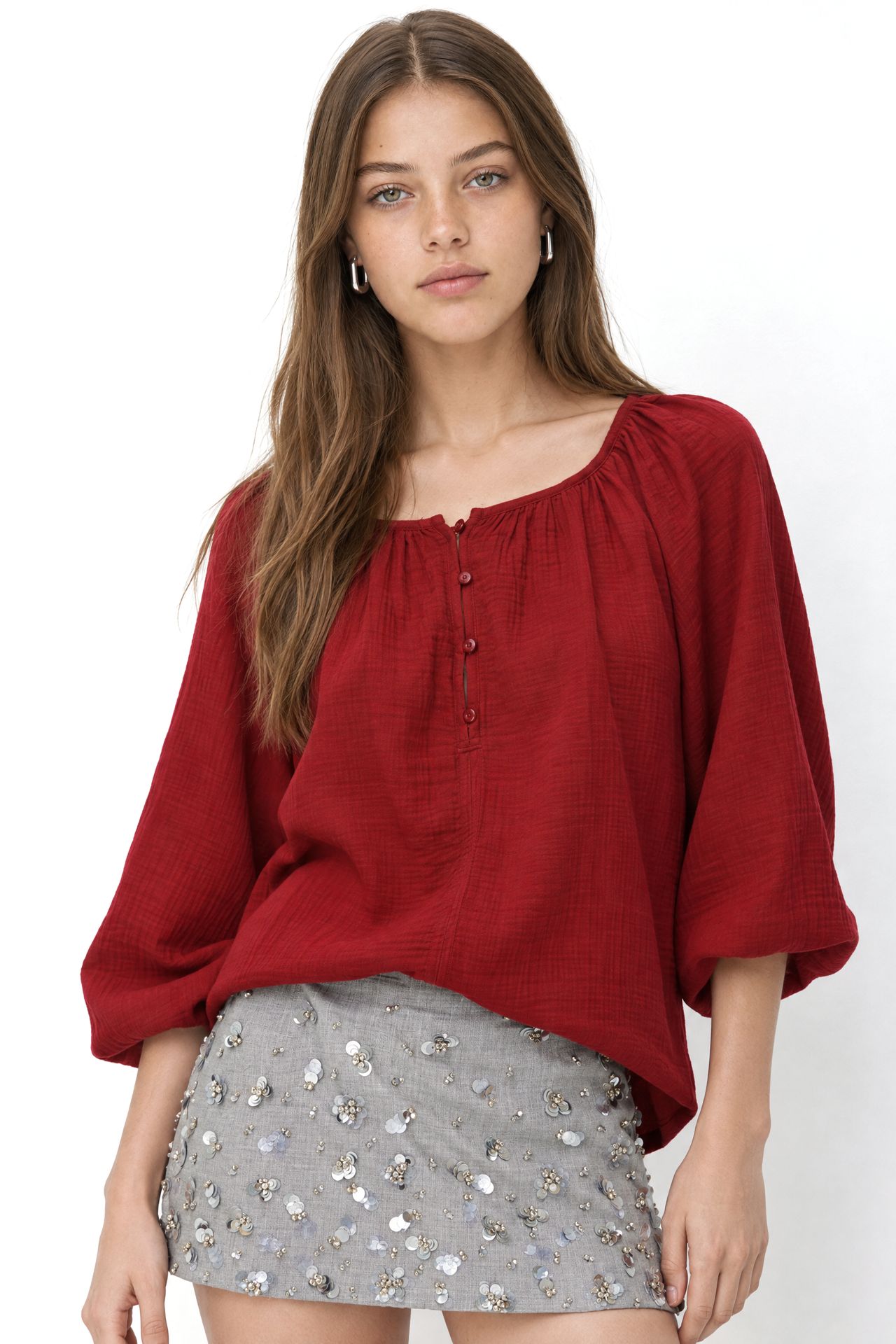 Mixray Buttoned Muslin Blouse 1