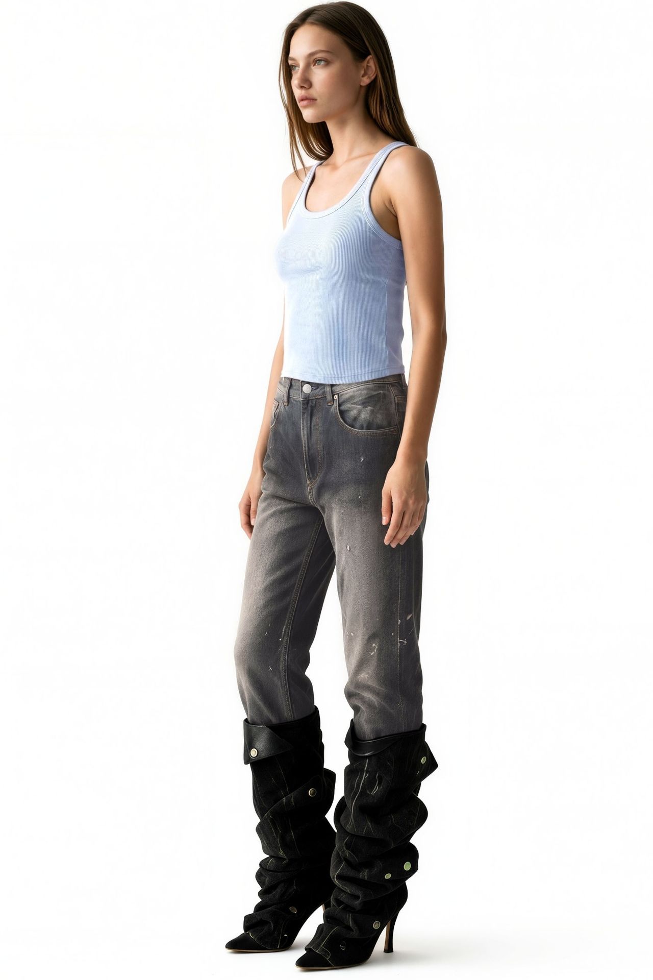 BUSEM Sleeveless Ribbed U Neck Tank Top 2