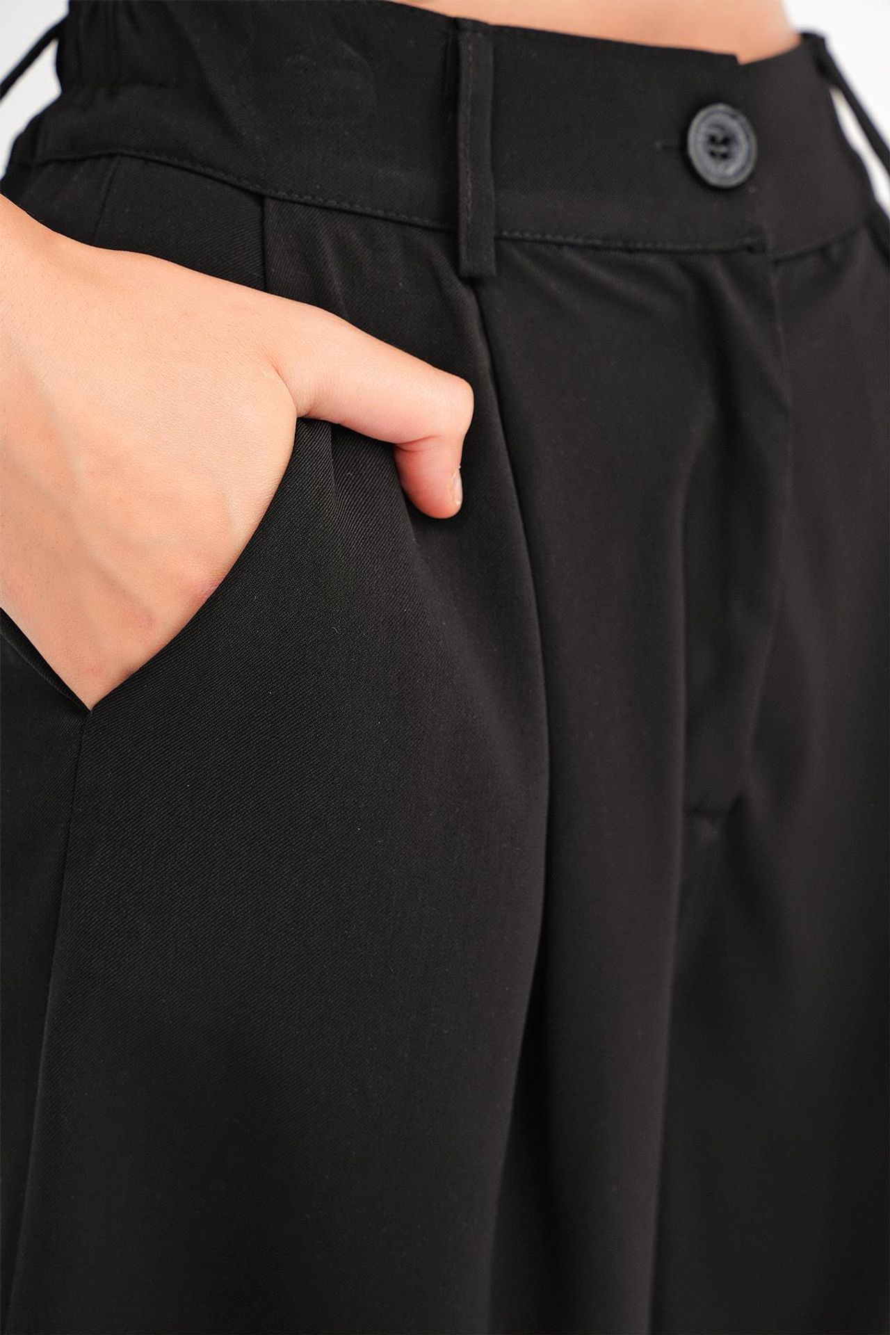 Mixray High Waist Buttoned Pocket Shorts