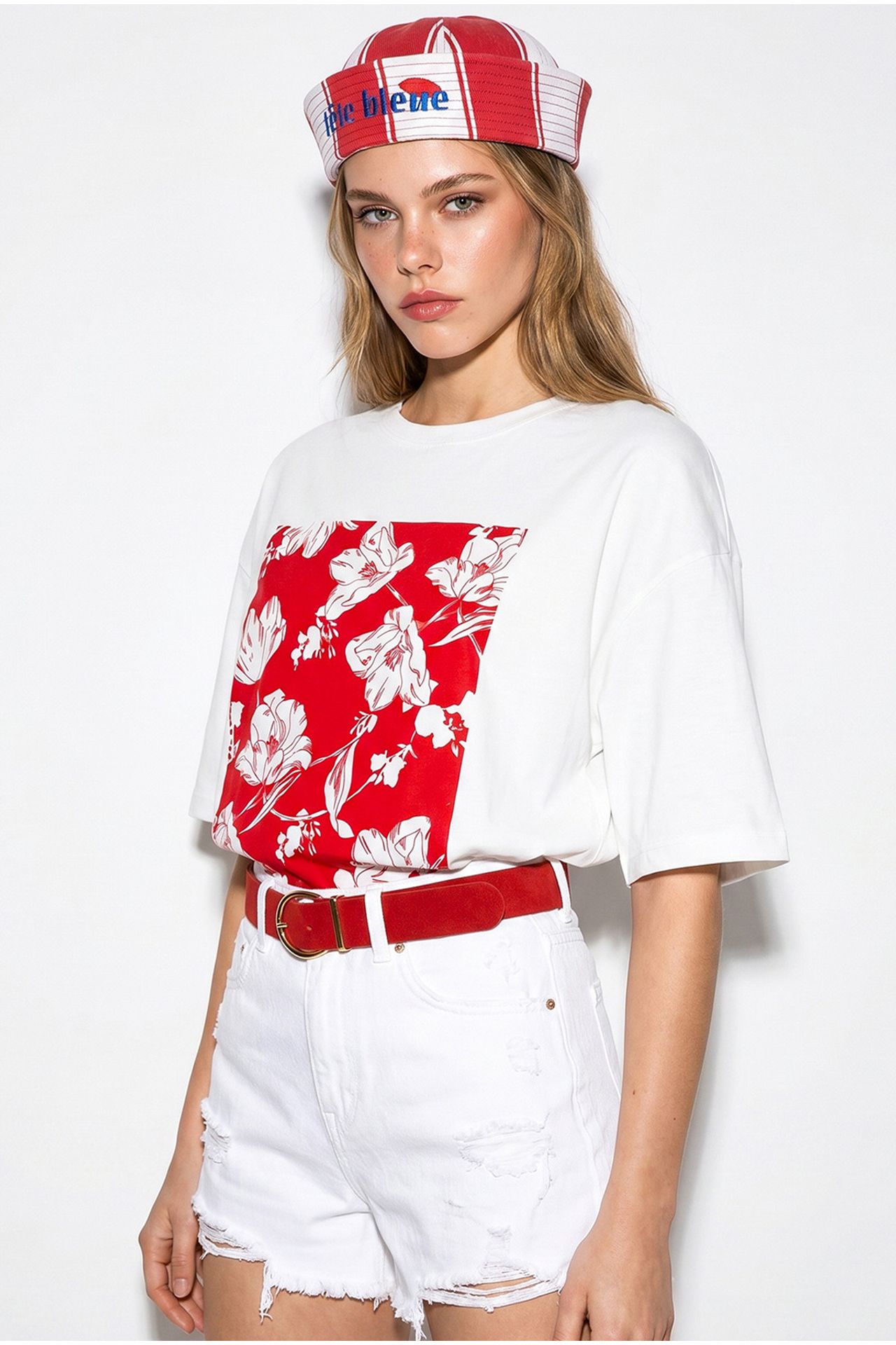 LUCCI Oversized Floral Cotton T-Shirt 1
