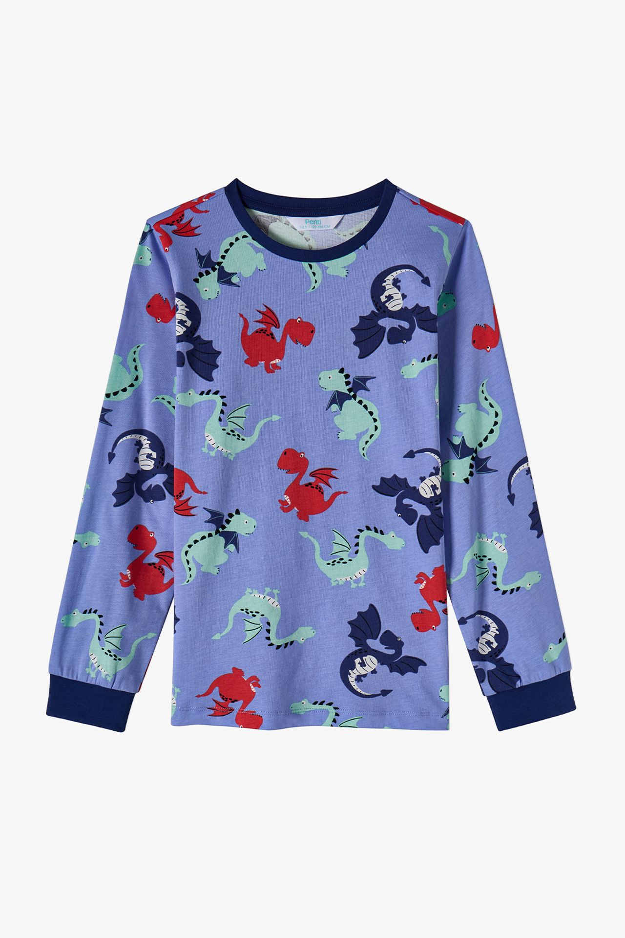 PENTI Boys' Dragon Repeat Cotton Long Sleeve Pajama Set 2
