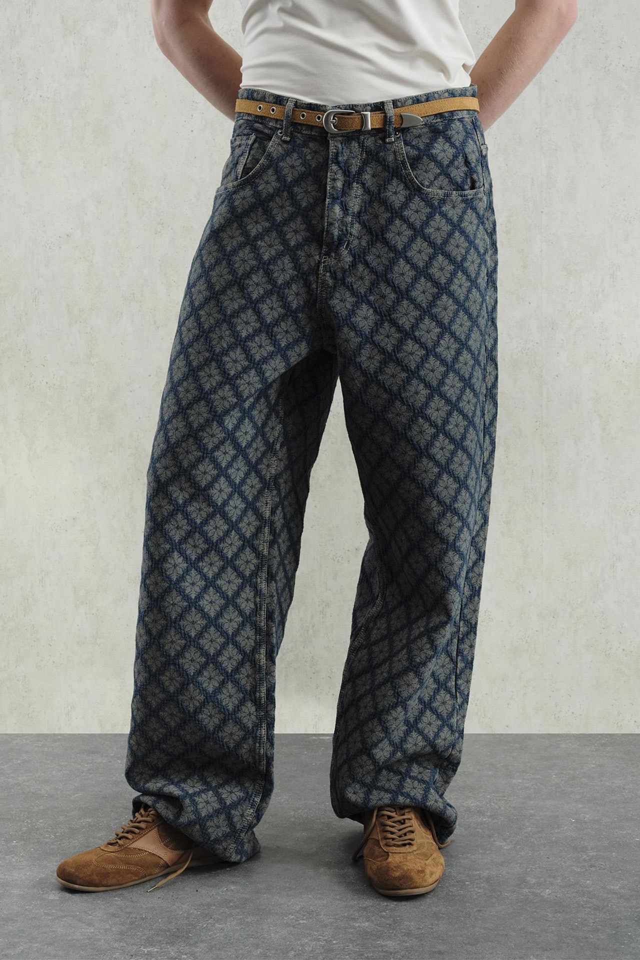 GIESTO Baggy Fit Printed Denim Jeans 6