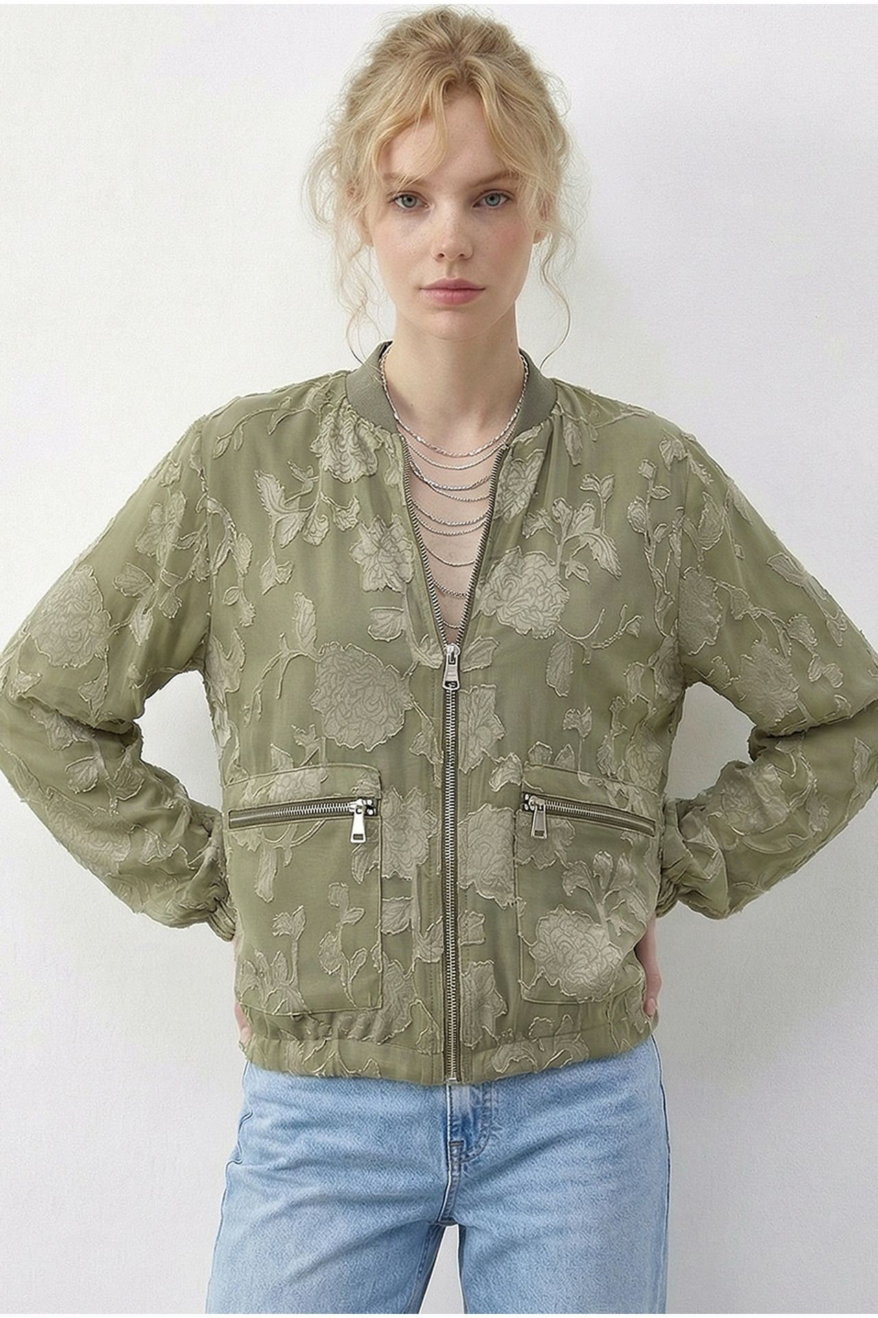 LUCCI Floral Oversized Bomber Jacket 4
