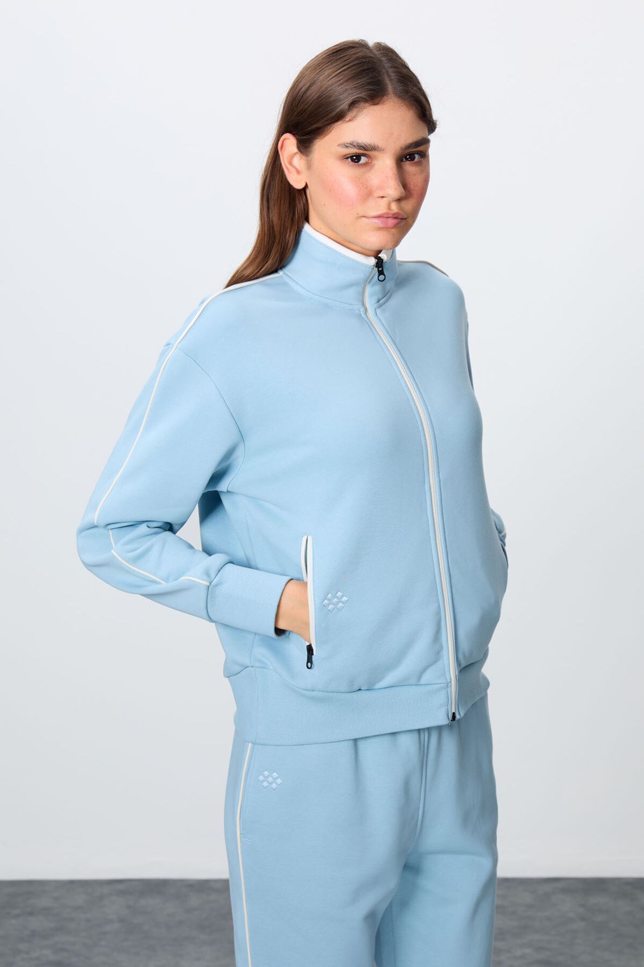 TOMMY Oversized Zip-collar Sweatshirt And Pants Set 2