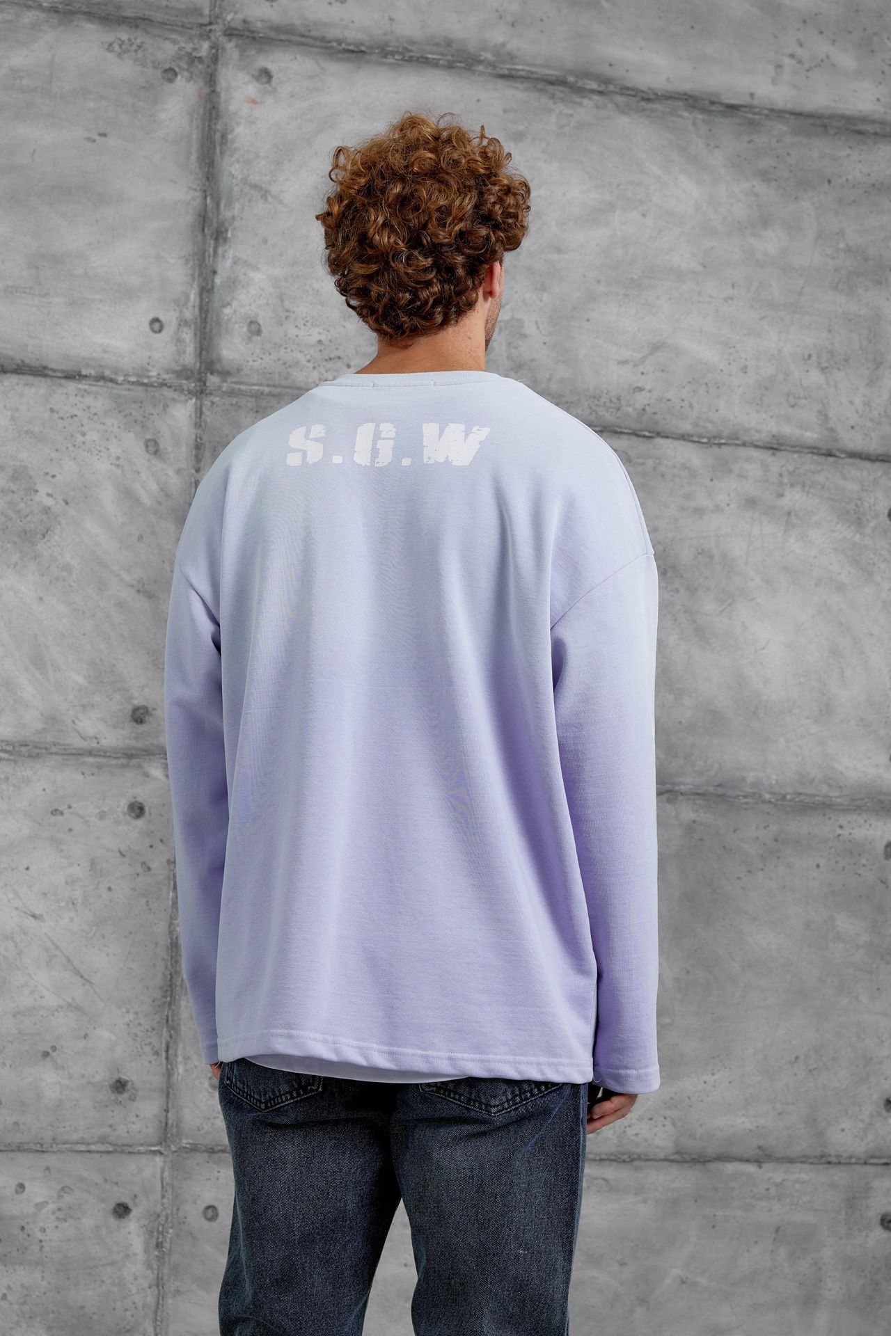 NOMARC Baskılı Oversize Bisiklet Yaka Sweatshirt 3