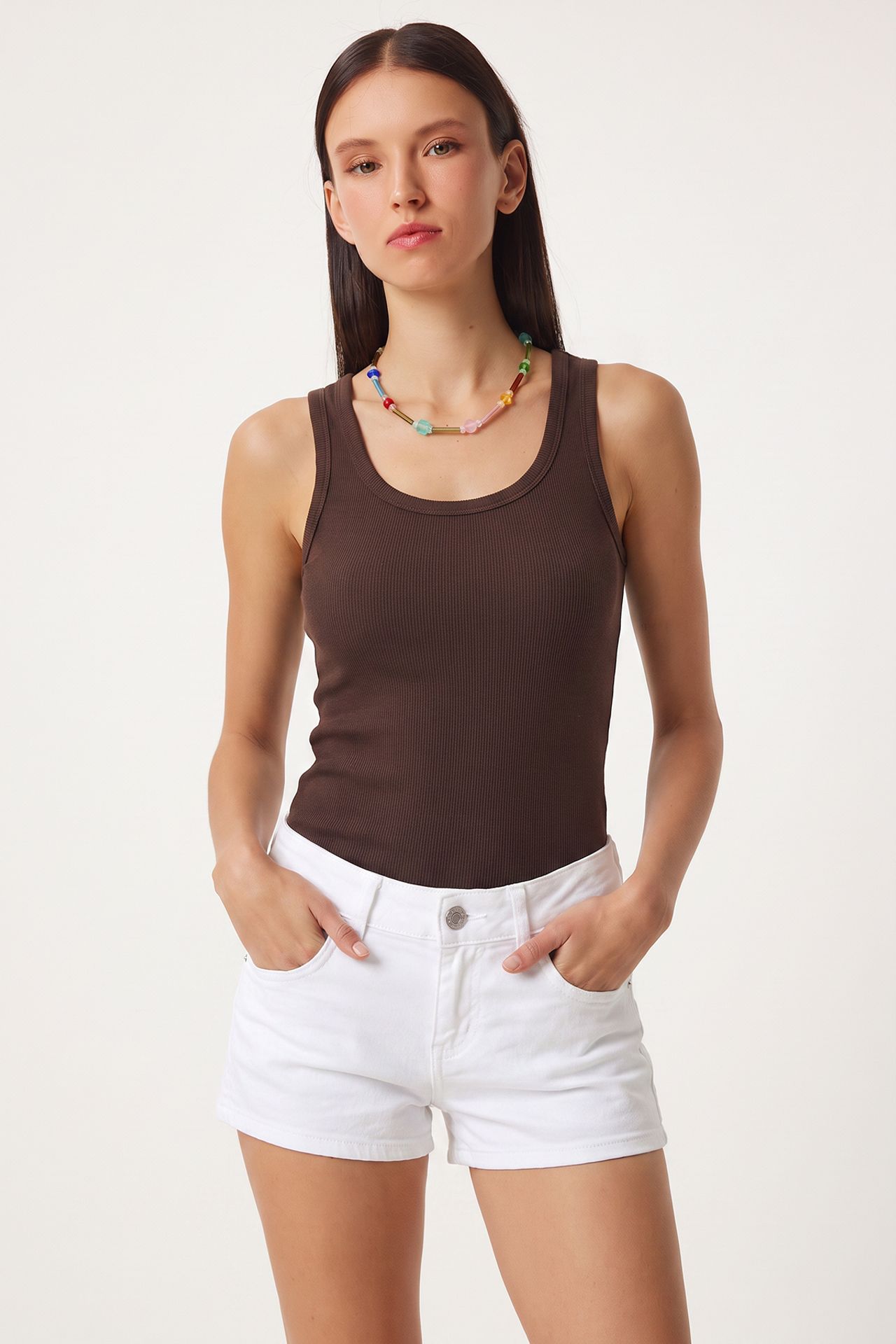 ISTANBUL 3-Pack Ribbed Cotton Cami Tops 6
