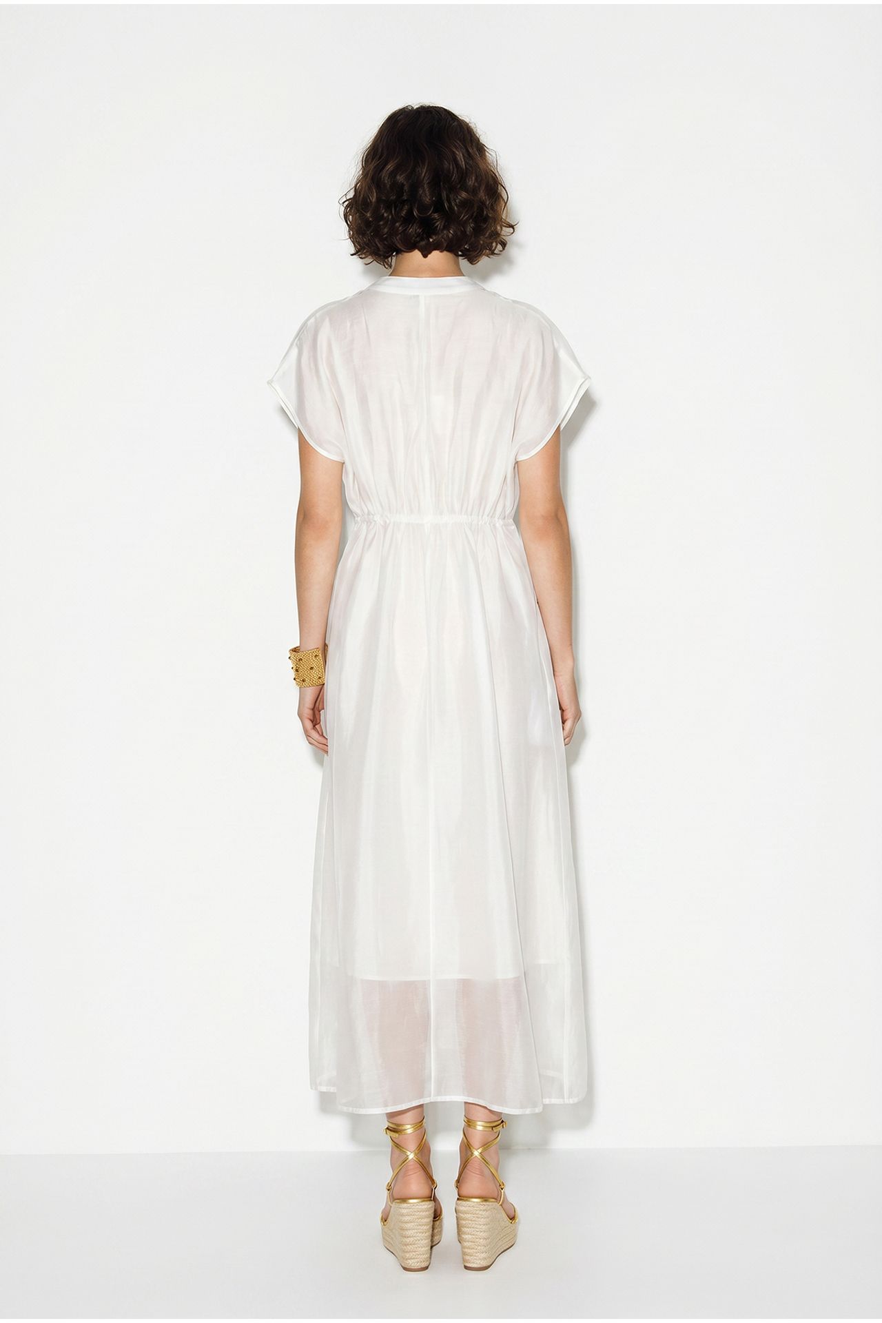 LUCCI A-line Midi Dress With V-neck And Buttons 5