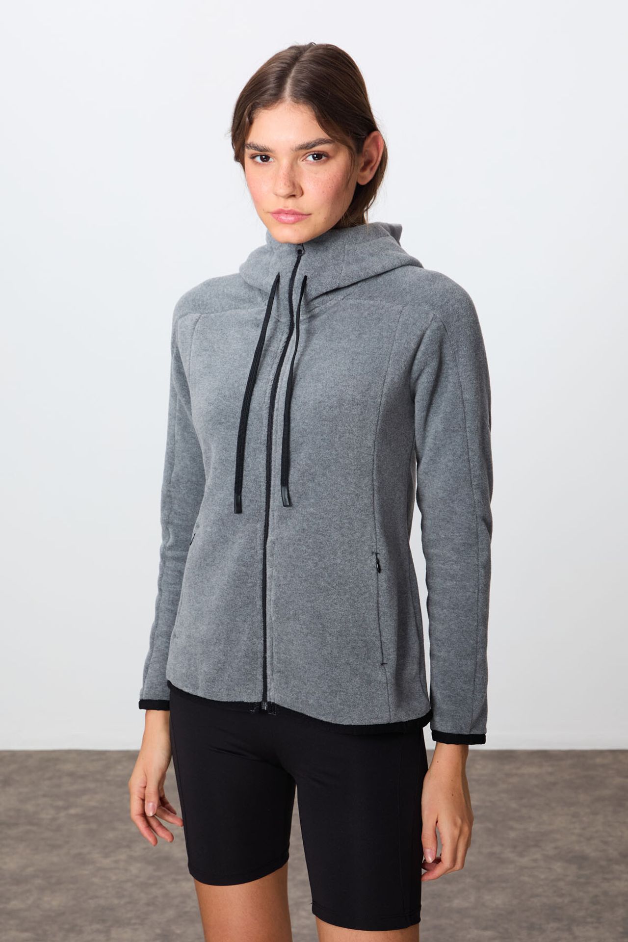 TOMMY Women's Plush Zip-up Hooded Sweatshirt 3