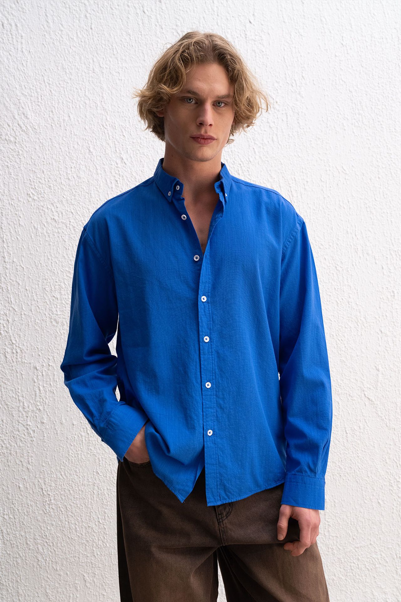 GIESTO Cotton Oversized Button-Up Shirt 2