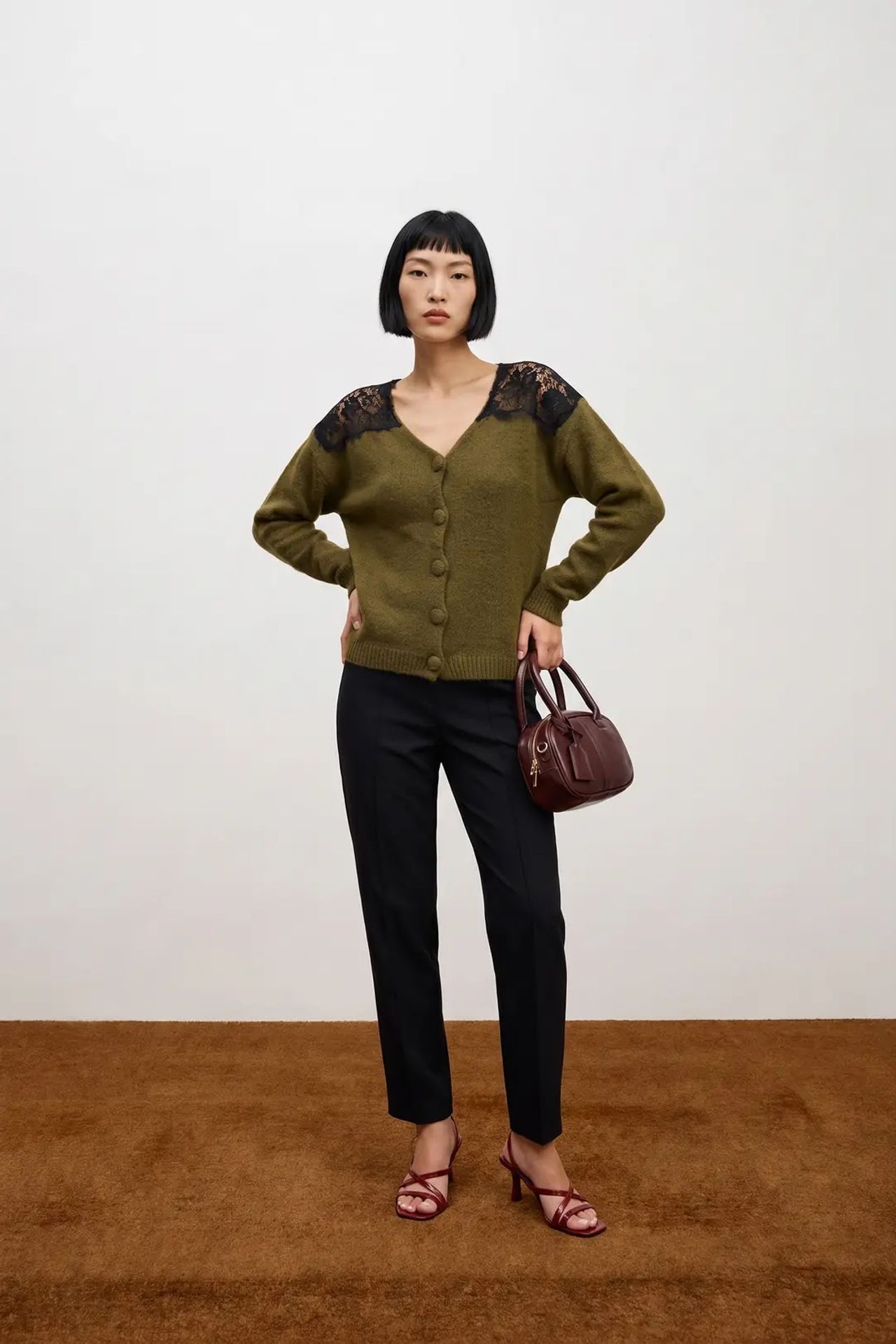 MY FASHION Önden Açık Rahat Örme Hırka 1