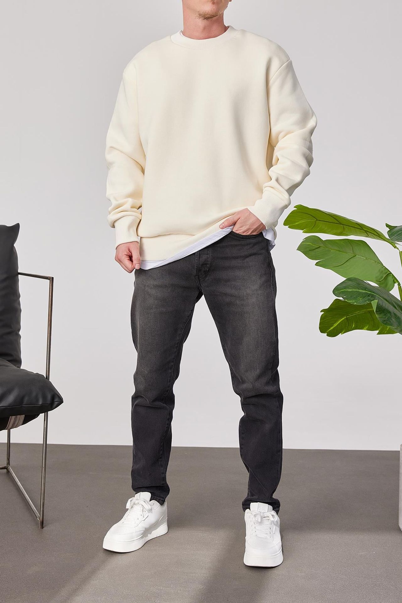 NOMARC Regular Kalıp Bisiklet Yaka Sweatshirt 1