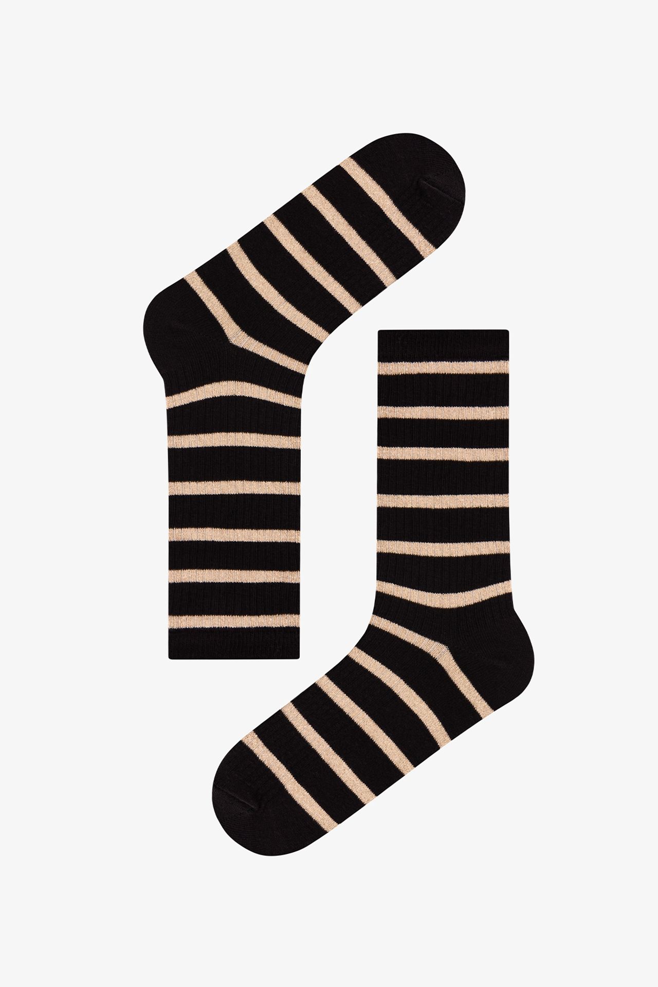 PENTI Striped Shiny Line Cotton Glitter Crew Socks Pair 4
