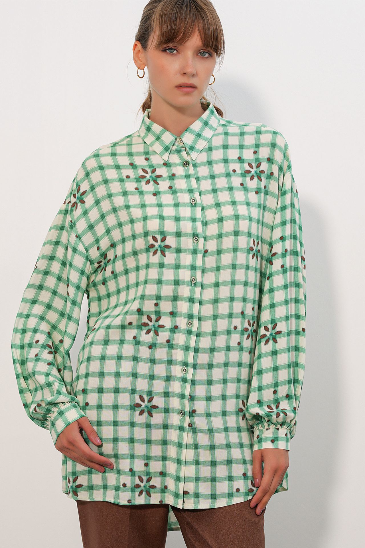 BDART Oversized Plaid Crepe Shirt 1