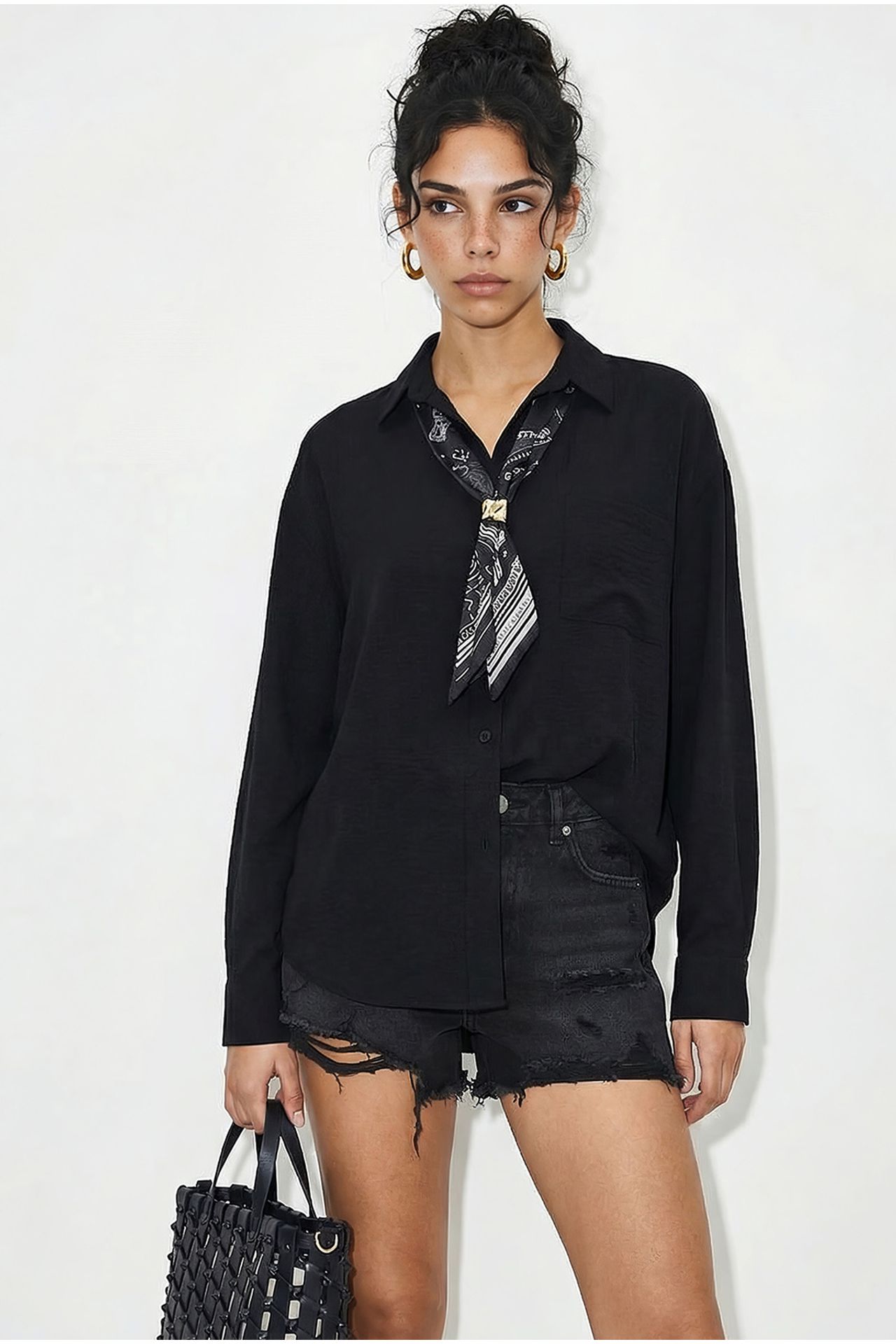 LUCCI Loose-Fit Button-Front Shirt With Pocket 3