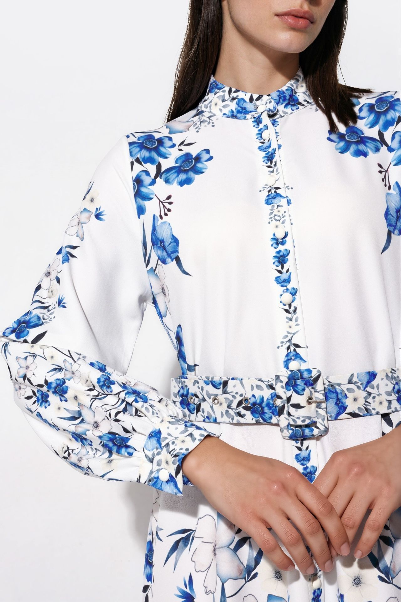 MSN Floral Belted Maxi Shirt Dress 4