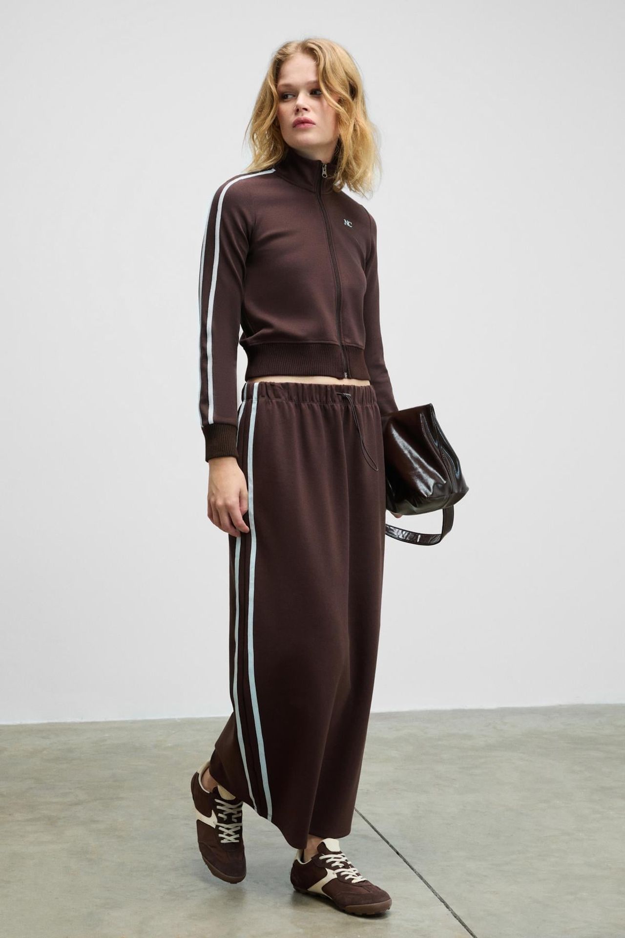 GRIMELANGE Paneled Mid Waist Maxi Skirt 2