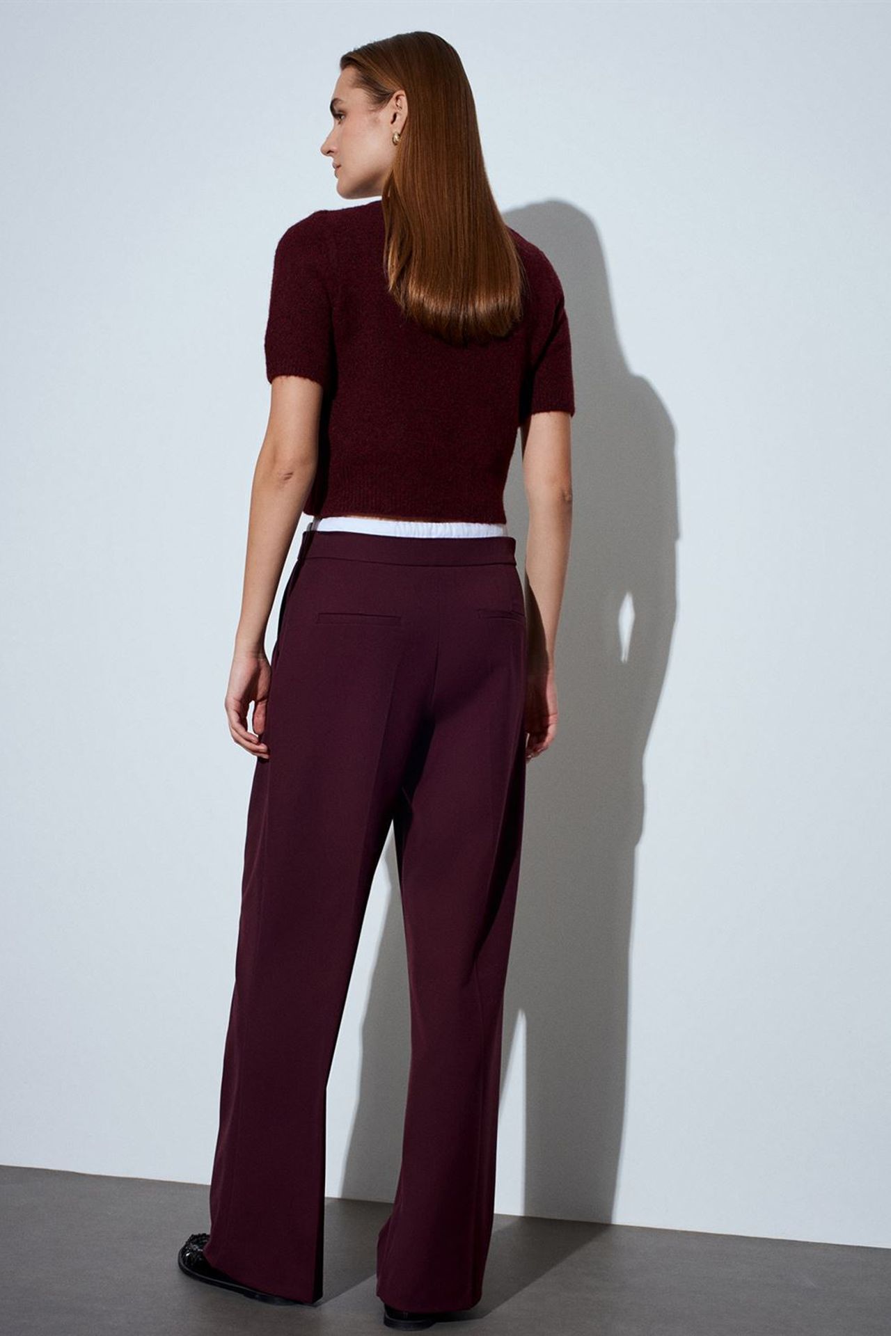 DILVIN Kadın Geniş Paça Krep Pantolon 3