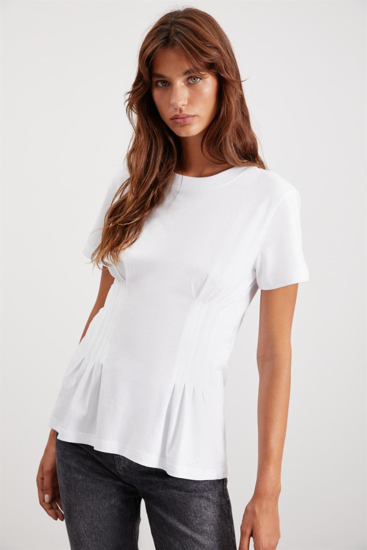 GRIMELANGE Corset Crew Neck T-Shirt 1