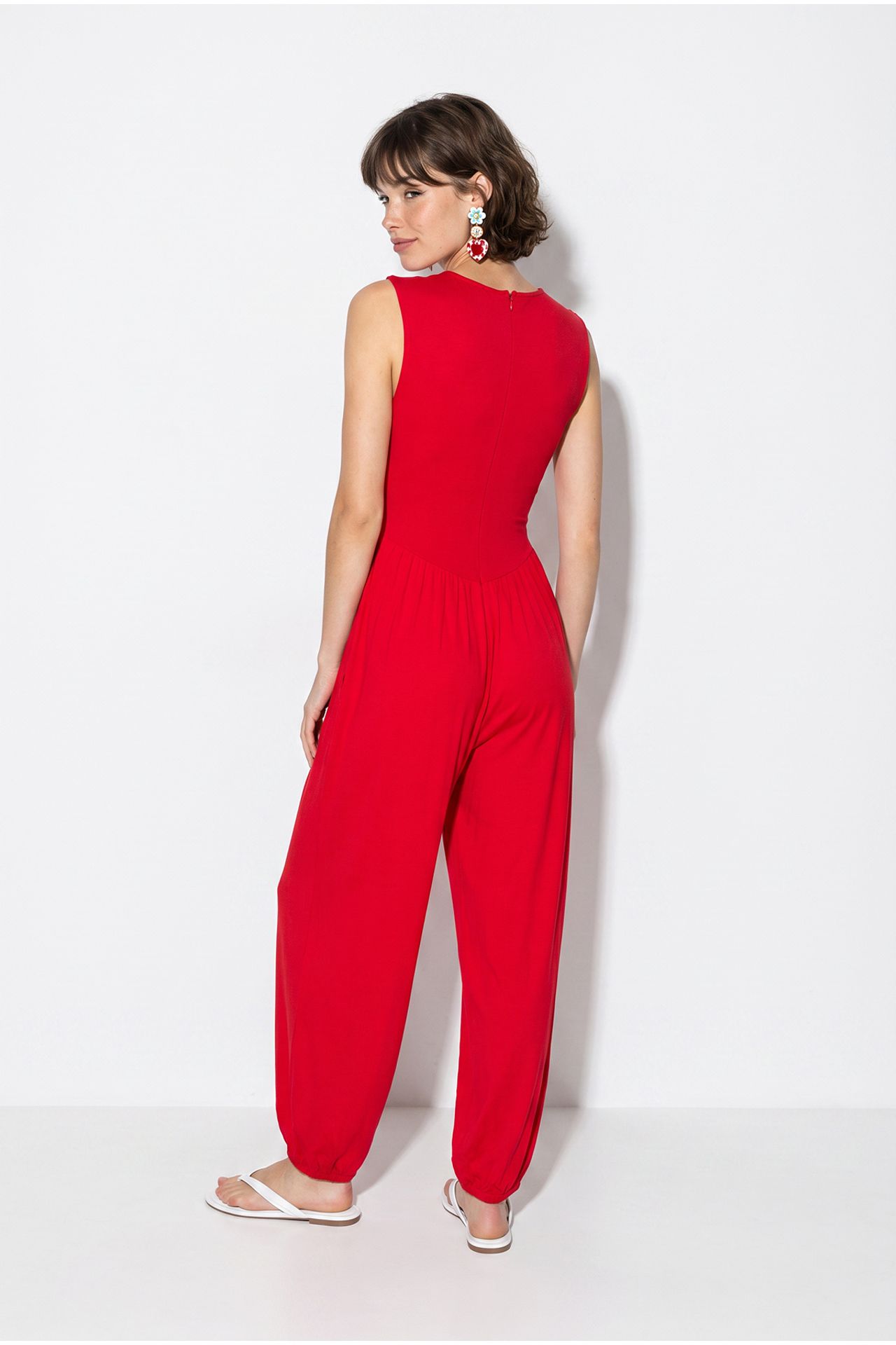 LUCCI Wide-Leg Sleeveless Woven Jumpsuit