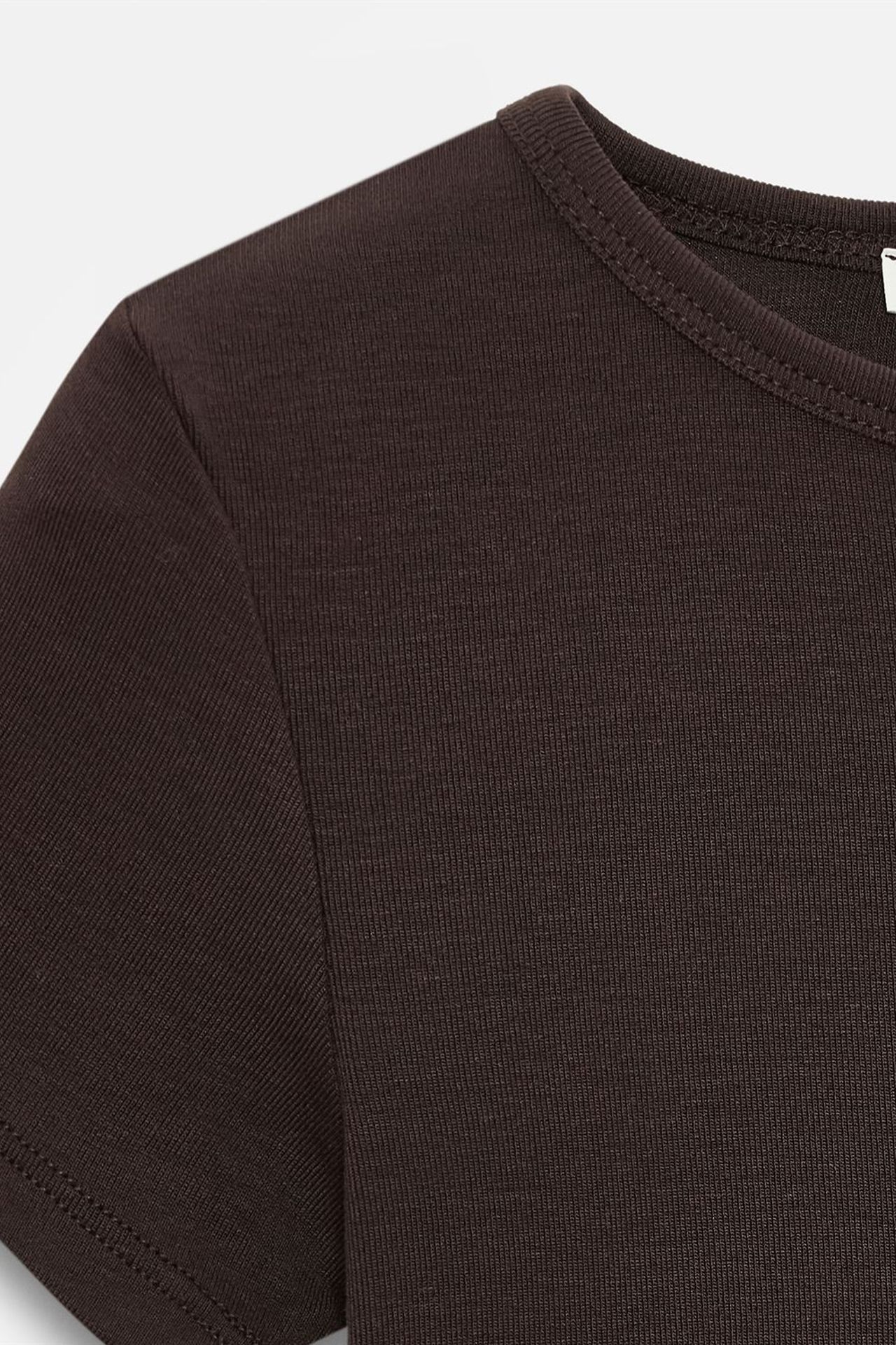 DILVIN Kadın Crop Slim Fit Bisiklet Yaka Tişört 7