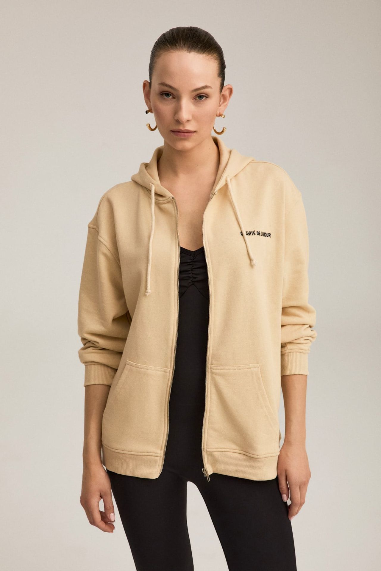 GRIMELANGE Oversized Hooded Zipper Sweatshirt 3