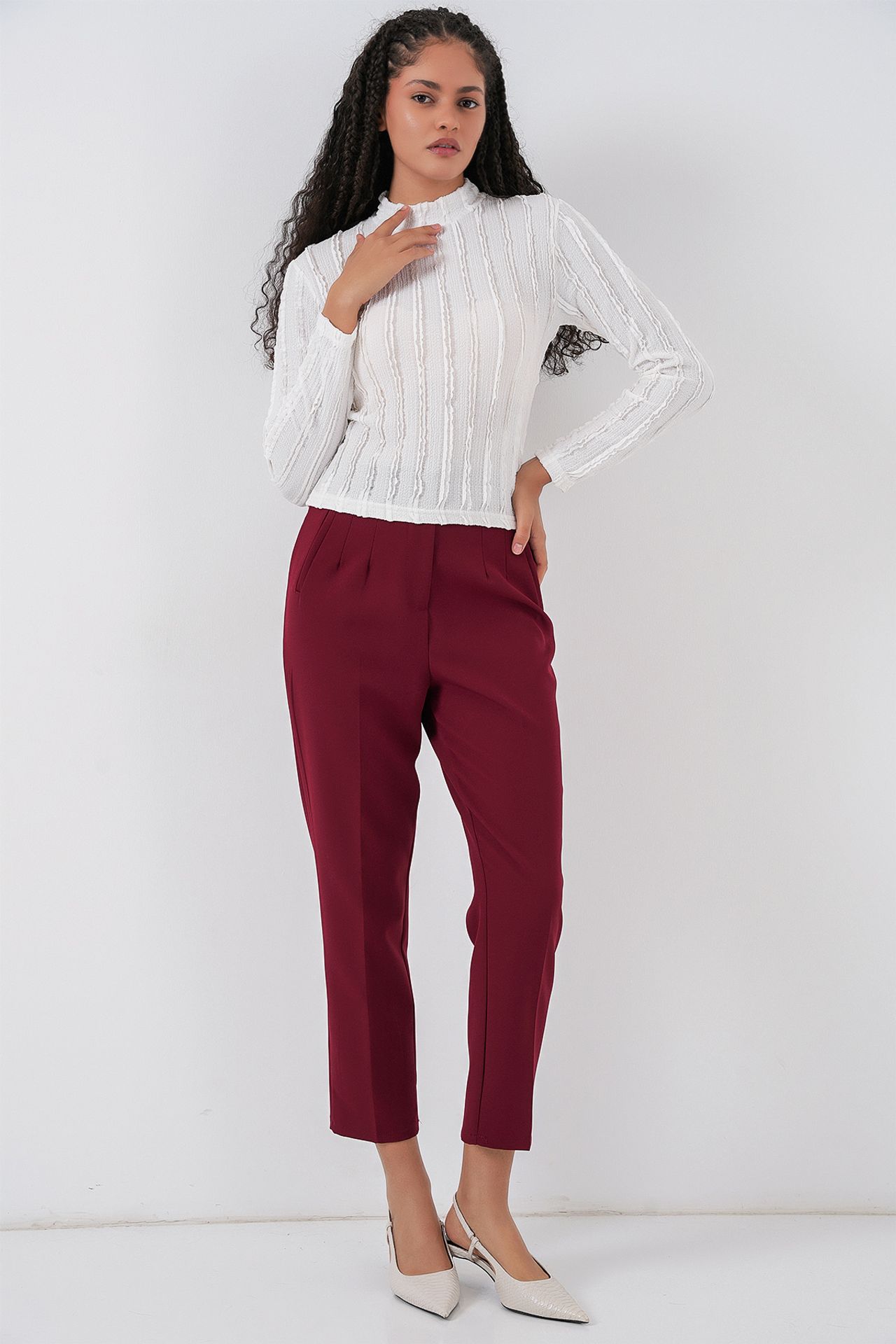 BDART Textured Slim Fit Half Turtleneck Blouse 2