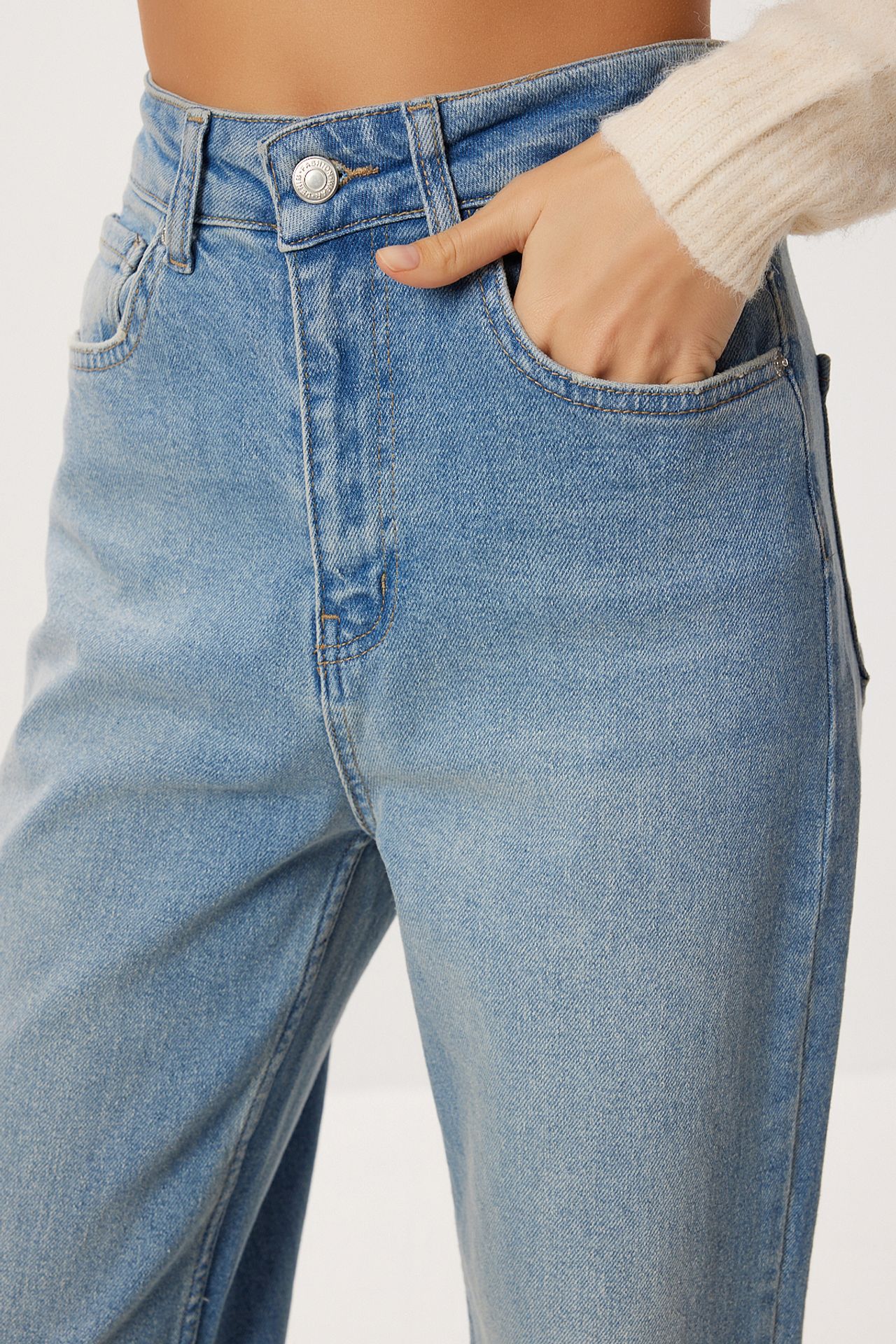 ISTANBUL High Waist Straight Leg Denim Jeans