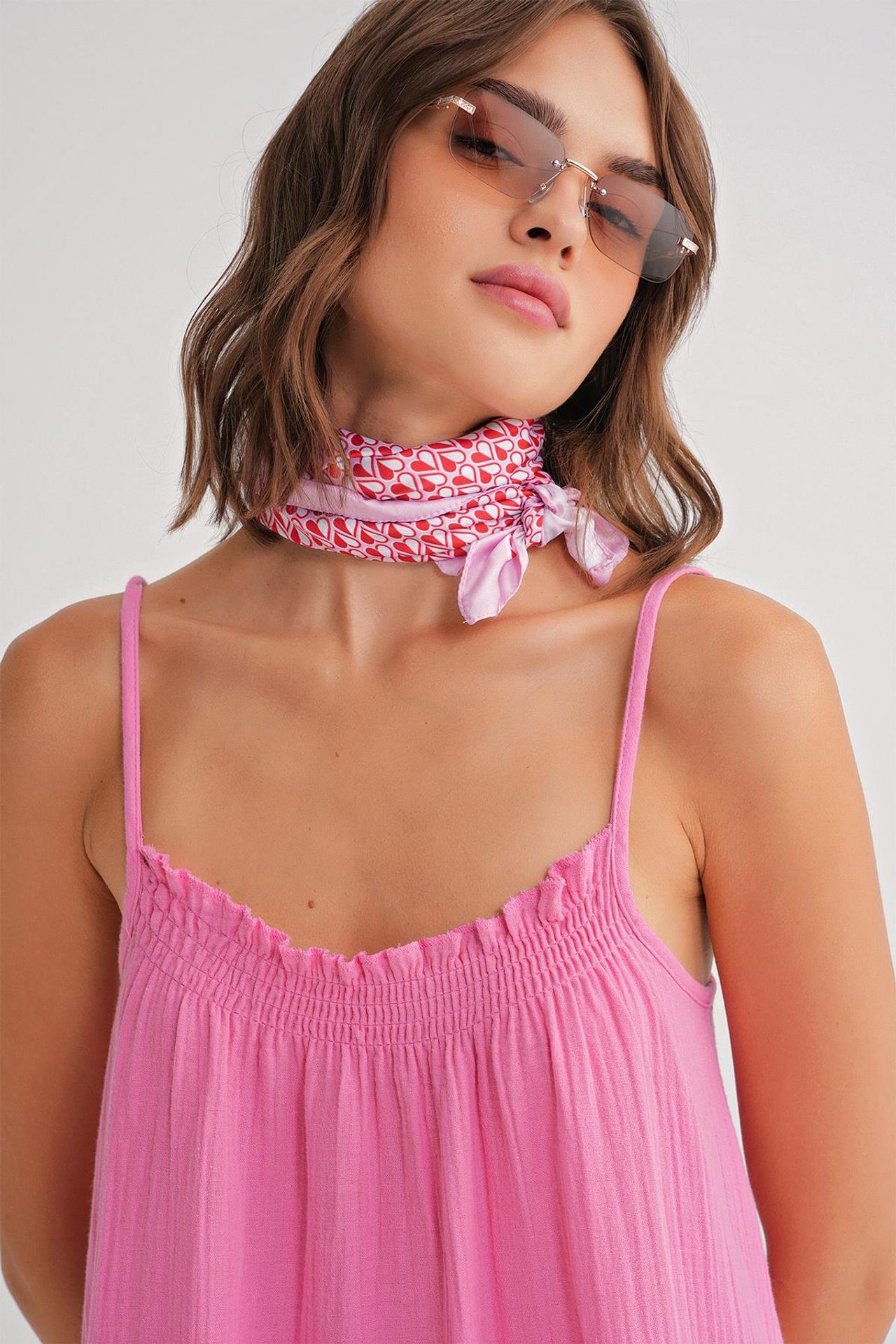 Mixray Midi Muslin Dress with Ruffle Detail 4