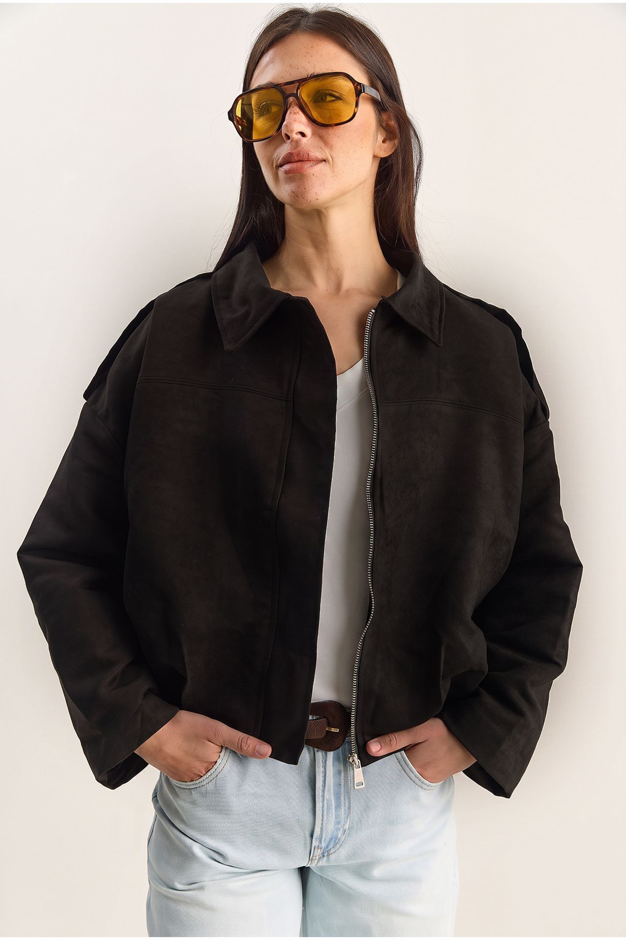 LUCCI Oversized Faux Suede Jacket