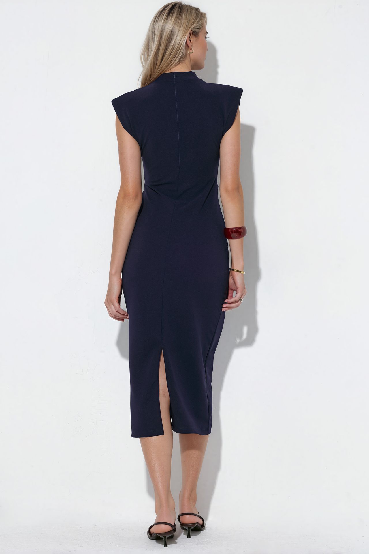 BUSEM Sleeveless Fitted Midi Dress With Tie Detail 3