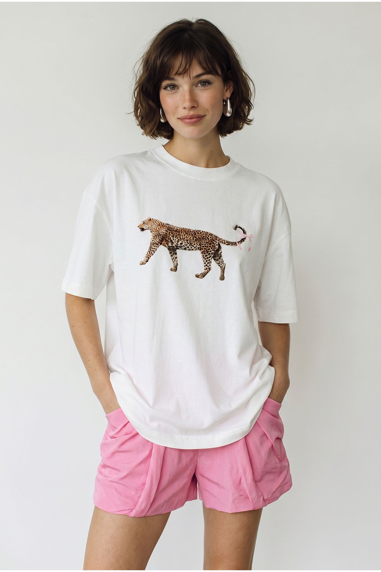 LUCCI Oversized Leopard Print Cotton T-Shirt 2