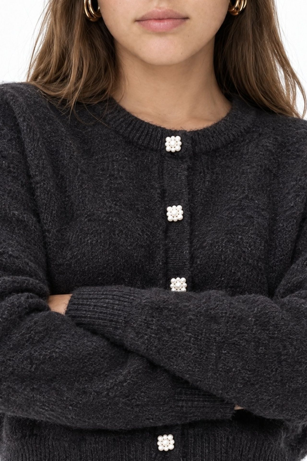 Mixray Oversized Jacquard Button Cardigan 4
